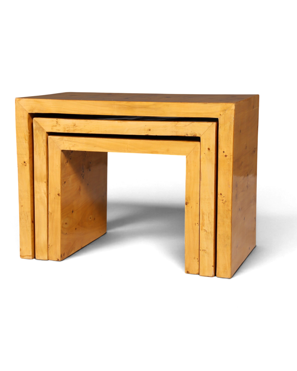 Stilvolle Art Deco Design Beistelltische Kult Birke 3er Satz