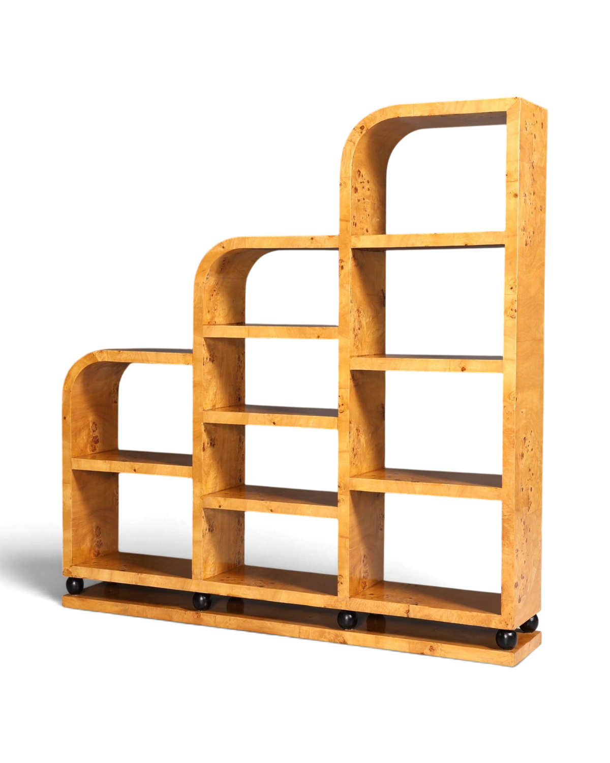 Edles Art Deco Design XXL Bücherregal Birke Luxus Möbel Schrank Kult Regal