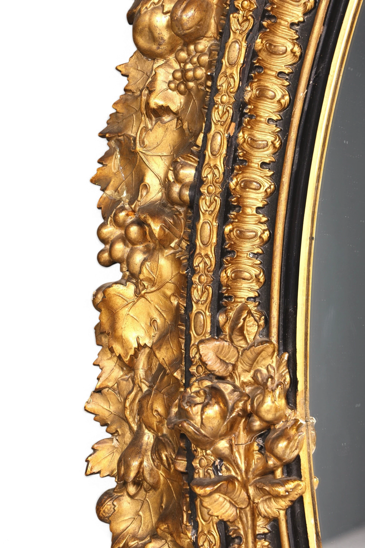Wunderschöner Original Barock Wandspiegel Antik Stil Spiegel Flurspiegel Ornamenten dekorativer Spiegel um 1860