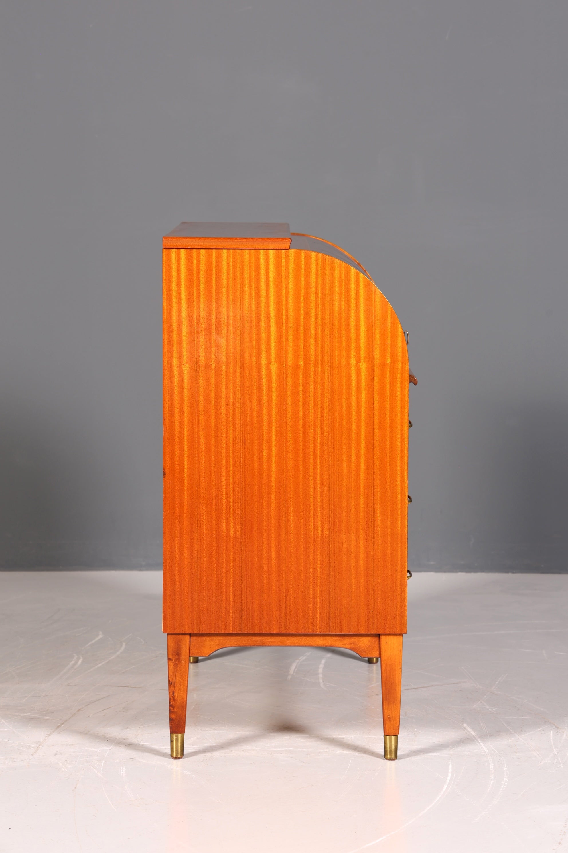 F880 Finish cm Wunderschöner Mid Century Rollladen Sekretär Danish Design Teak Holz Schreibkommode 60er Jahre