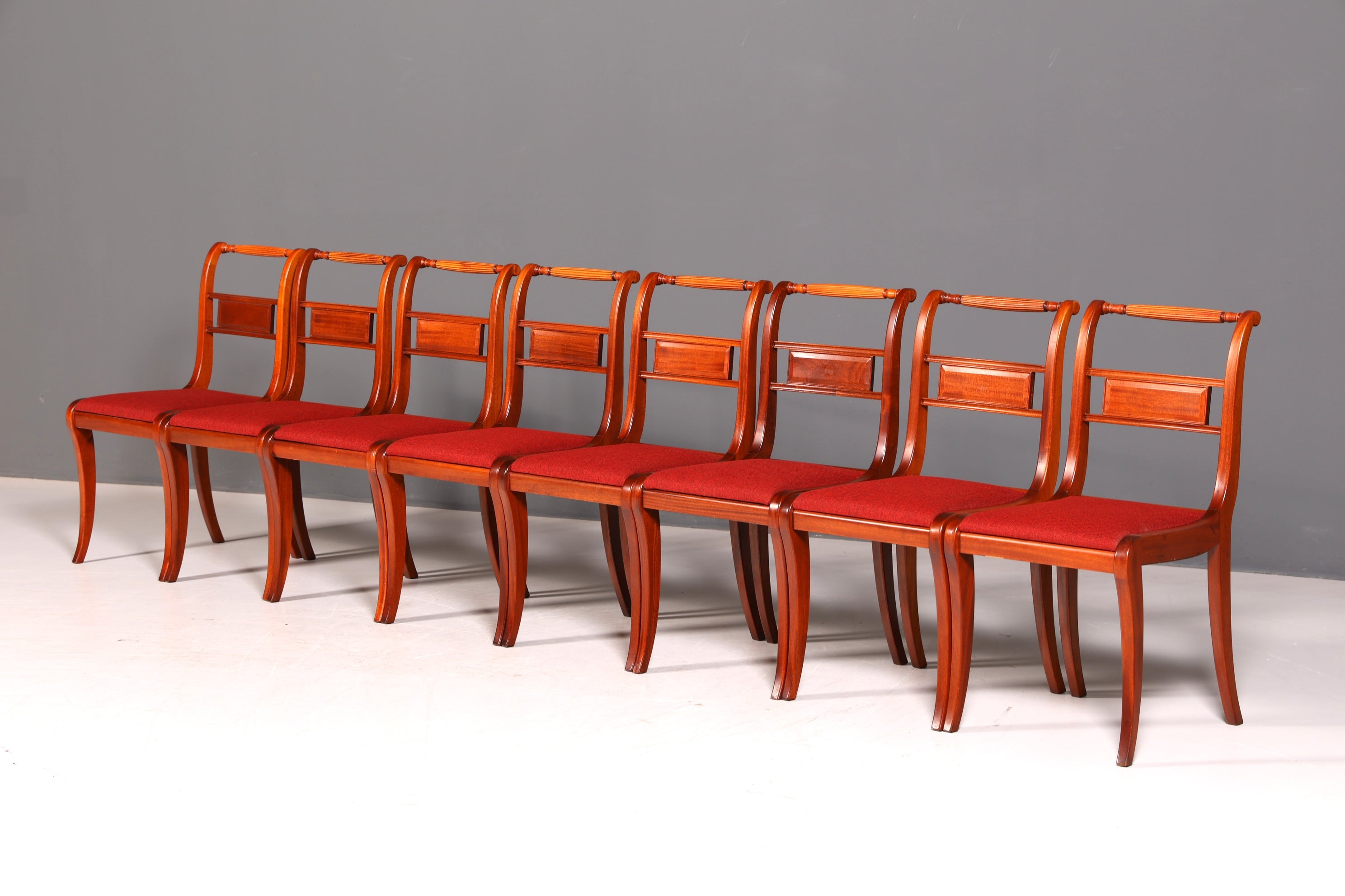 8x Edle Englische Stühle Englisch Dining Chairs Antik 60er Jahre Regency Küchenstühle Stuhlset