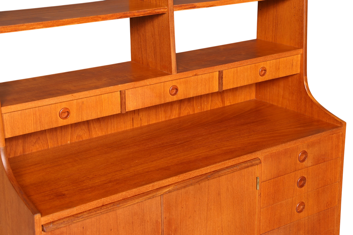 Hauptstadt Möblerei masif ahşap vintage İskandinav tarzı mid-century kitaplık ve çekmeceli highboard