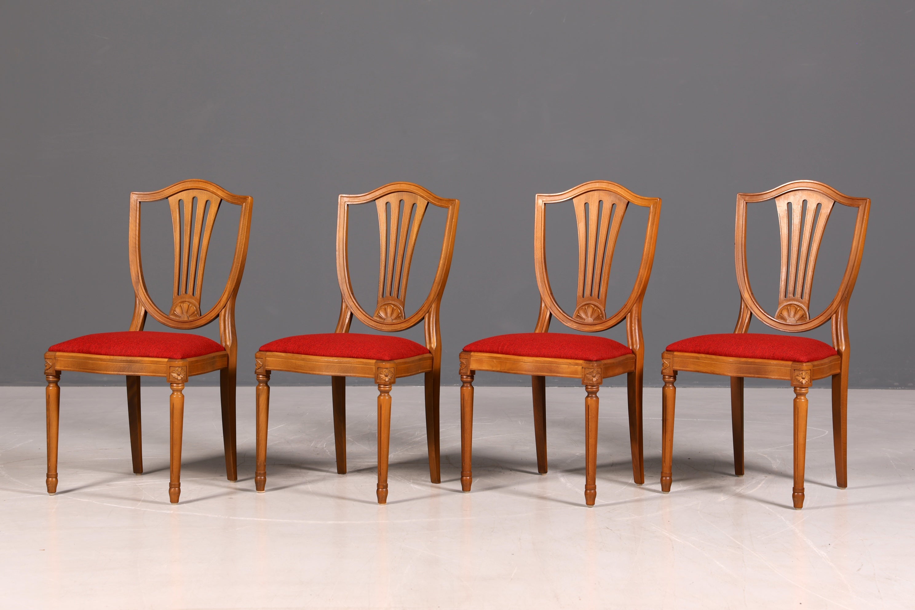 Wunderschöne 4er Set Englische Stühle Regency 60er Jahre Dining Chairs Antik Polsterstühle