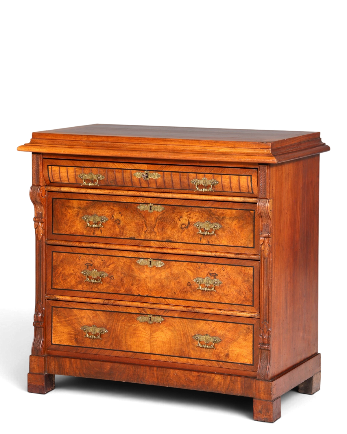 Wunderschöne Gründerzeit Kommode Louis Philippe Nussbaum Schubladen Kommode Sideboard um 1880