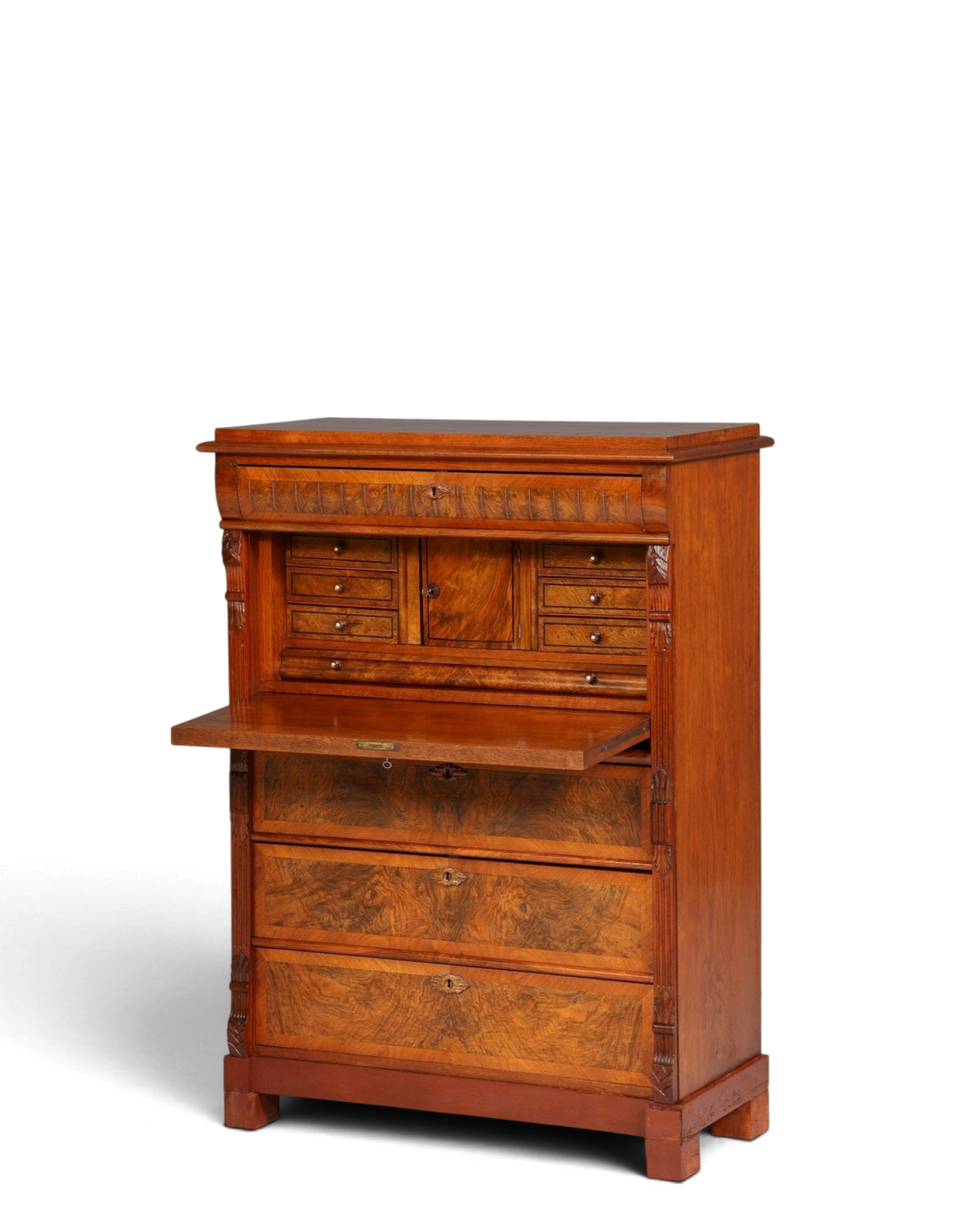 Stilvoller Gründerzeit Sekretär Vertiko Highboard Jugendstil Kommode Schrank um 1880