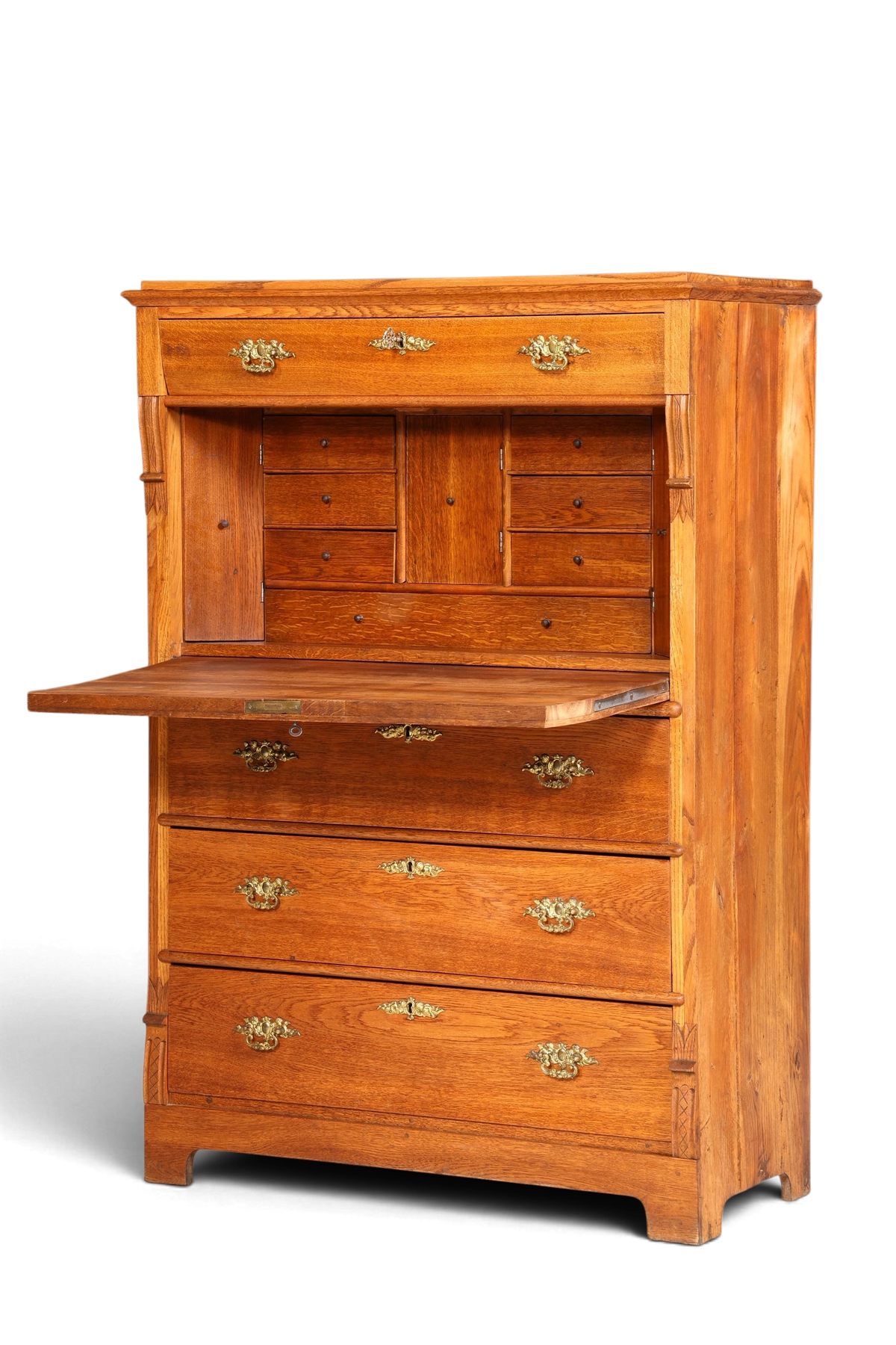Edler Louis Philippe Sekretär um 1880 Gründerzeit Antik Schrank Chiffoniere Highboard