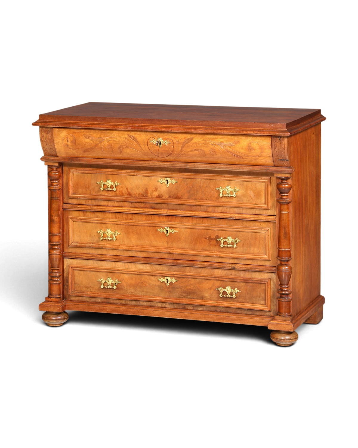 Stilvolles Gründerzeit Kommode Louis Philippe Schubladenkommode Nussbaum Sideboard um 1880
