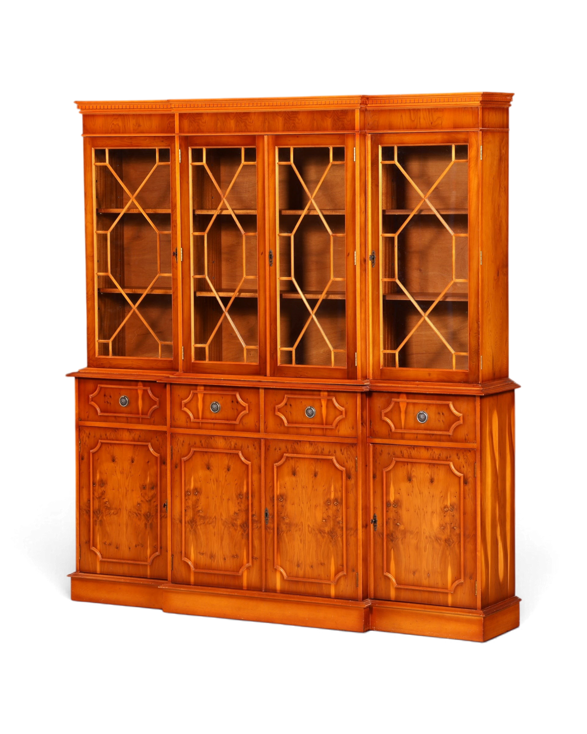 G387 Finish Wunderschöne Englische Vitrine Bücherschrank Buffet Antik Stil Englisch Eibe Glasvitrine Bibliothek (Kopie)