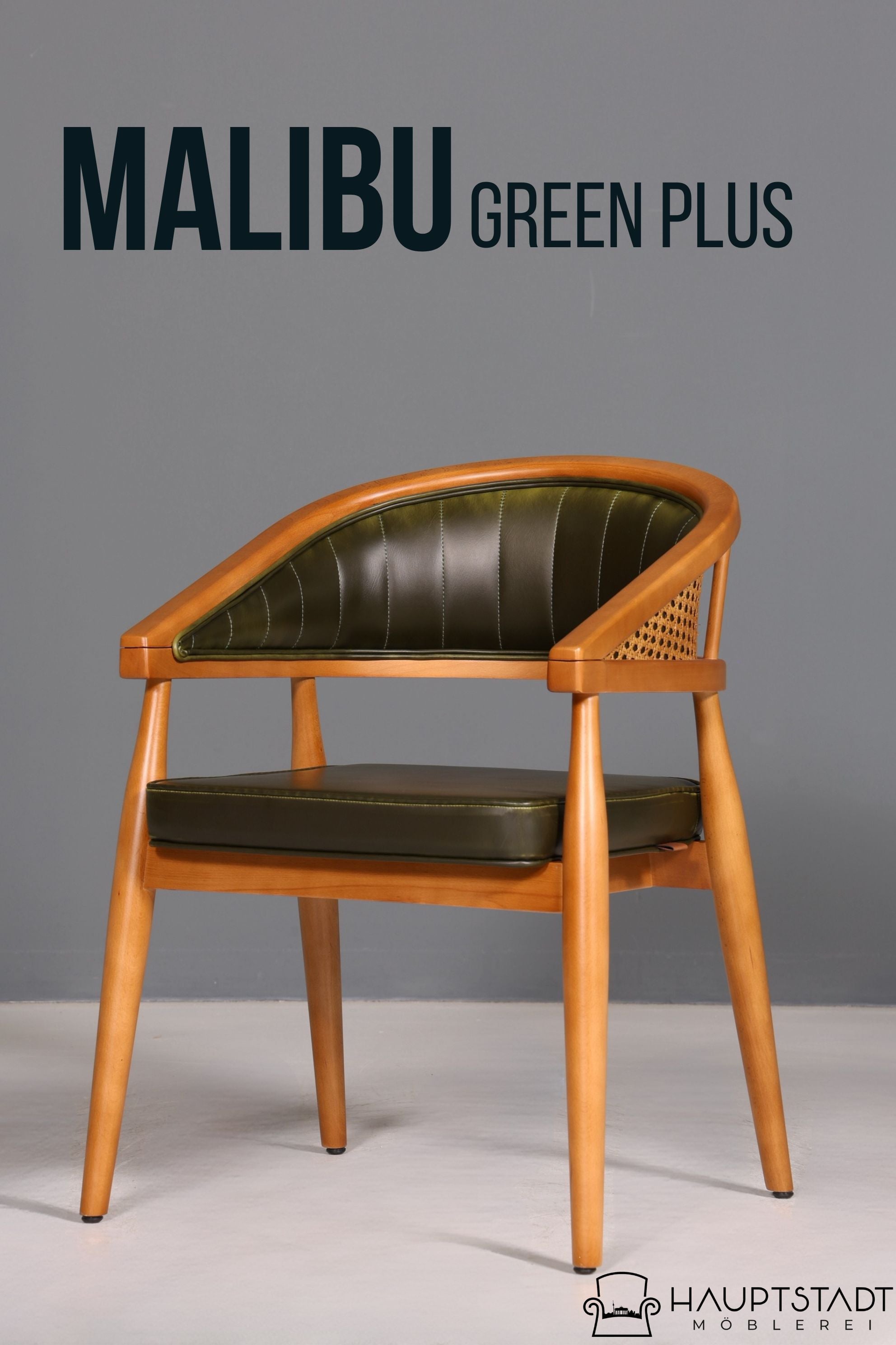 Edler Korbgeflecht Esszimmer Stuhl "Malibu Plus Green" Küchenstuhl Armlehnstuhl Buche Sekretär Stuhl