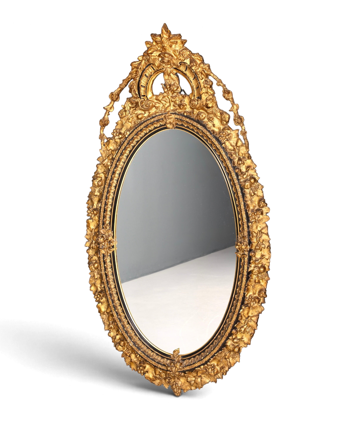 Wunderschöner Original Barock Wandspiegel Antik Stil Spiegel Flurspiegel Ornamenten dekorativer Spiegel um 1860