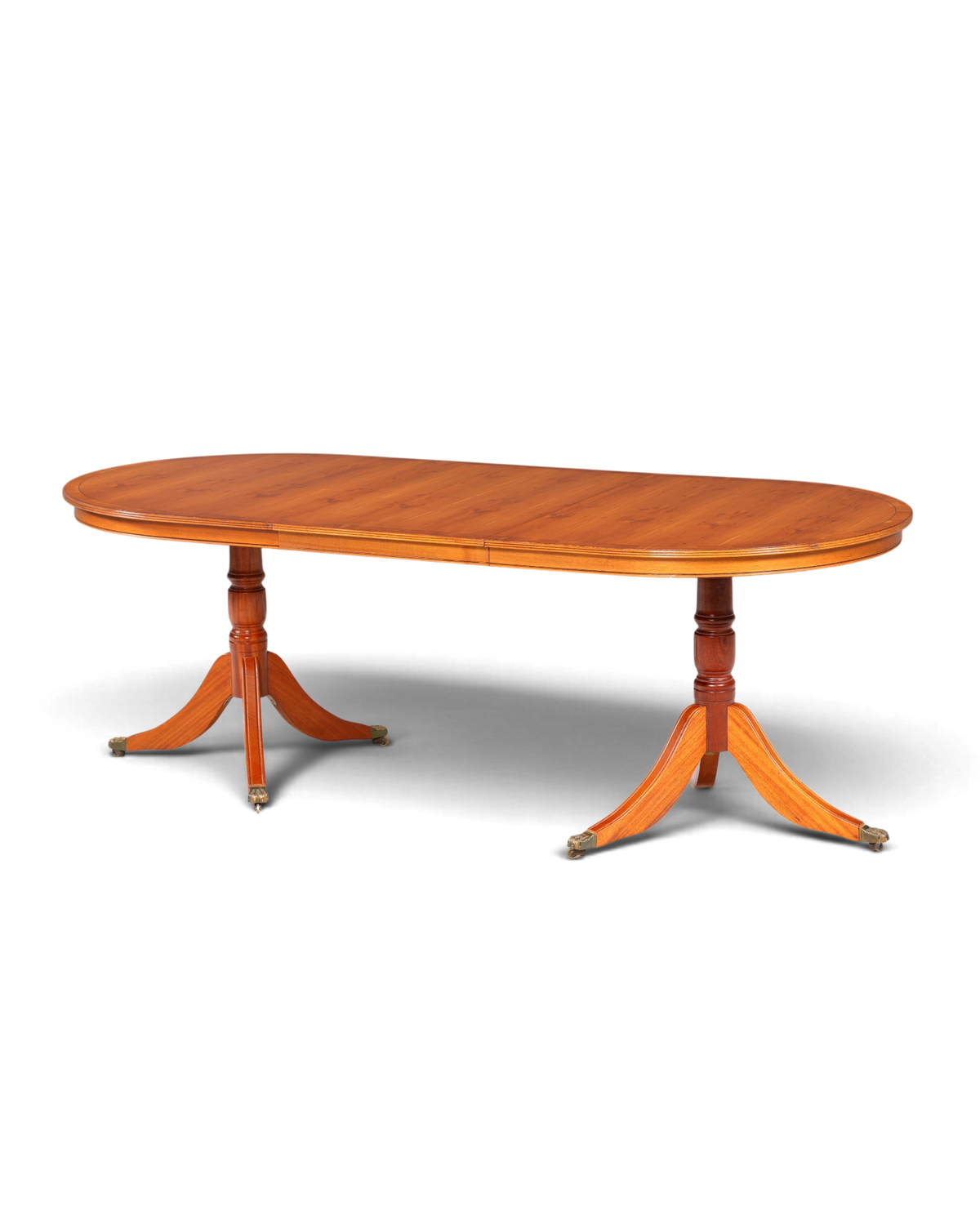 Hauptstadt Möblerei englischer ausziehbarer Esstisch aus massivem Eibenholz mit Rollen im antiken Vintage-Stil