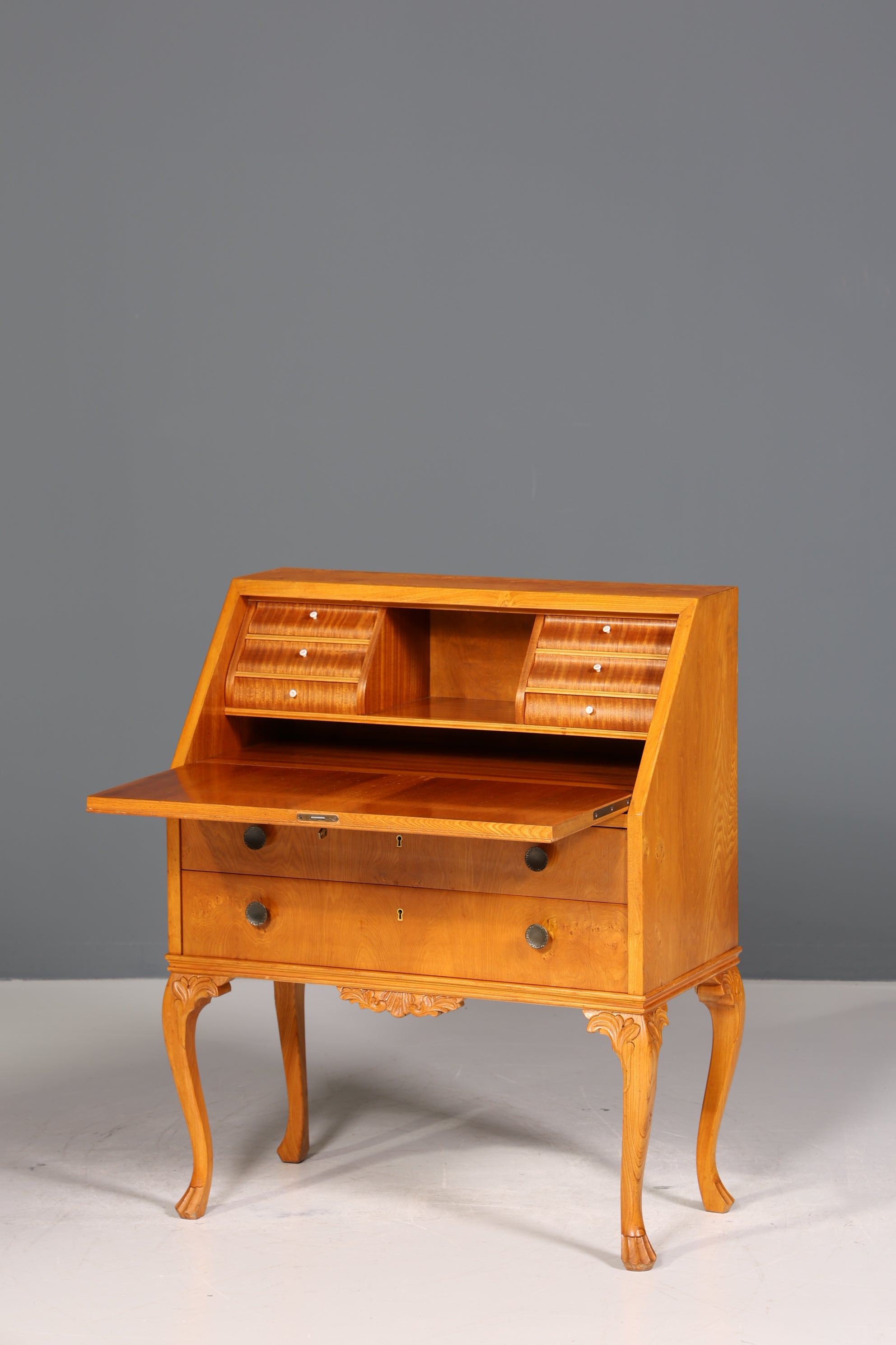 Wunderschöner Sekretär Chippendale Stil Antik um 1940 Büro Kommode Schreibkommode