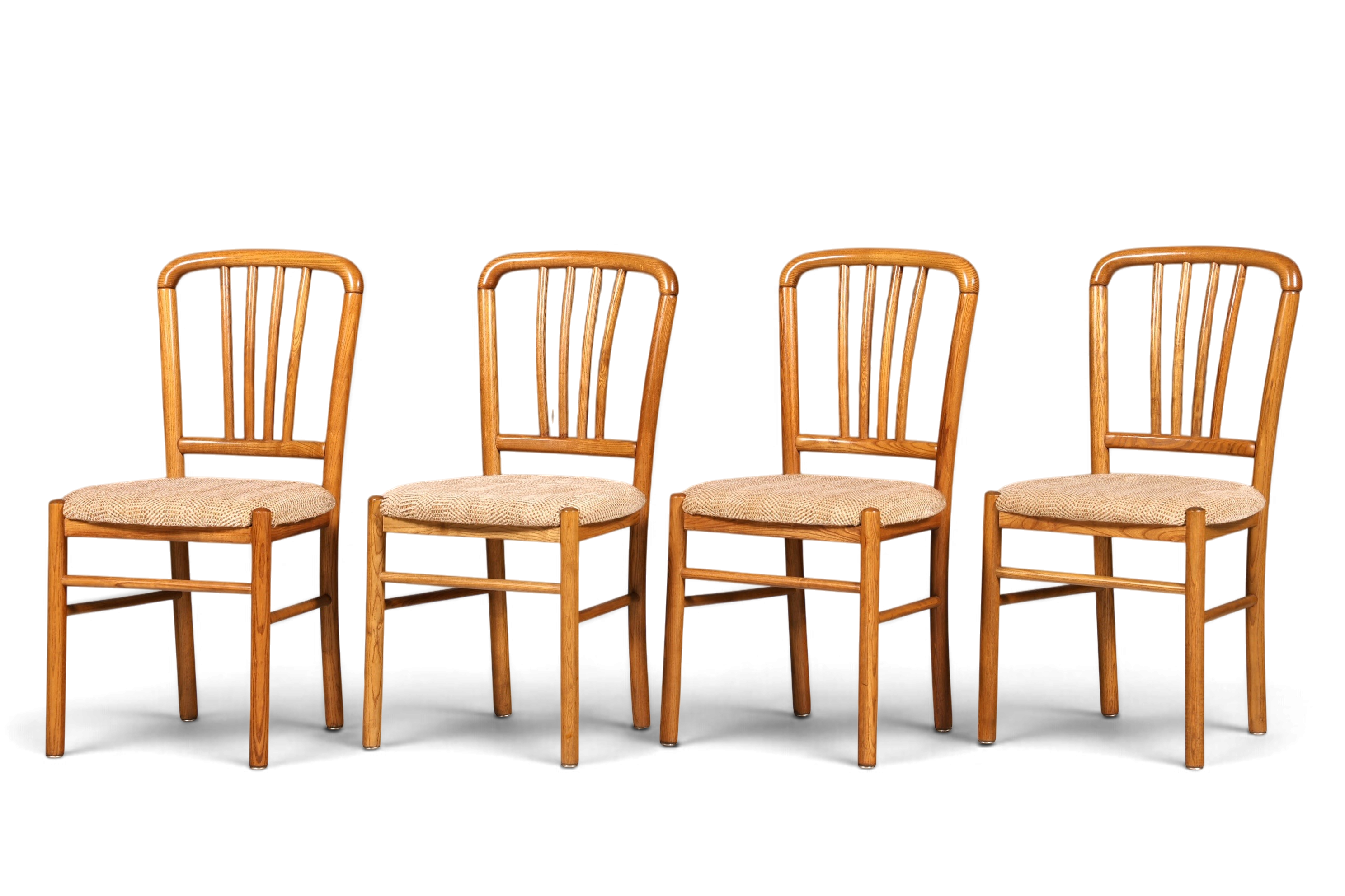 4x Schlichte Mid Century Stühle Retro Stuhlset Danish Design Küchenstühle Esszimmer Stühle