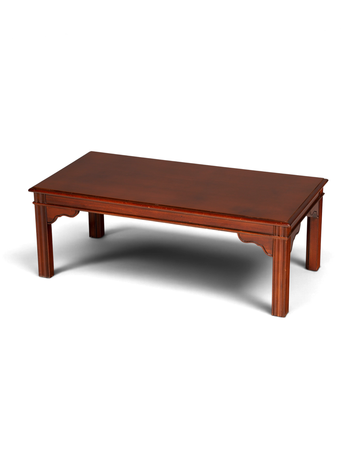 Hauptstadt Möblerei Couchtisch aus dunklem Holz mit klassischem Design und verzierten Beinen