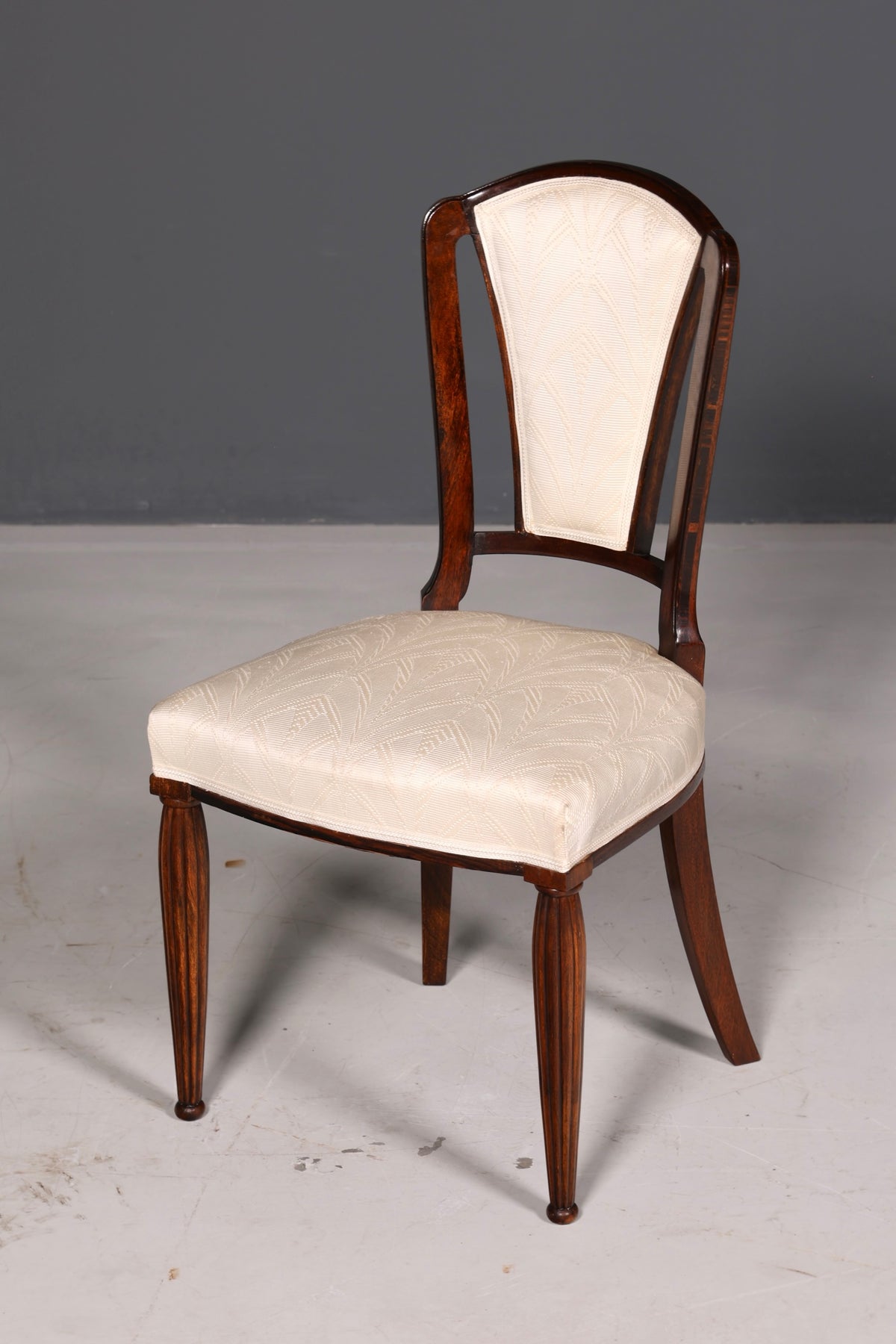 Elegante art-decostoel vintage eetkamerstoel secretairestoel gestoffeerde stoel armstoel keukenstoel 2 van 2