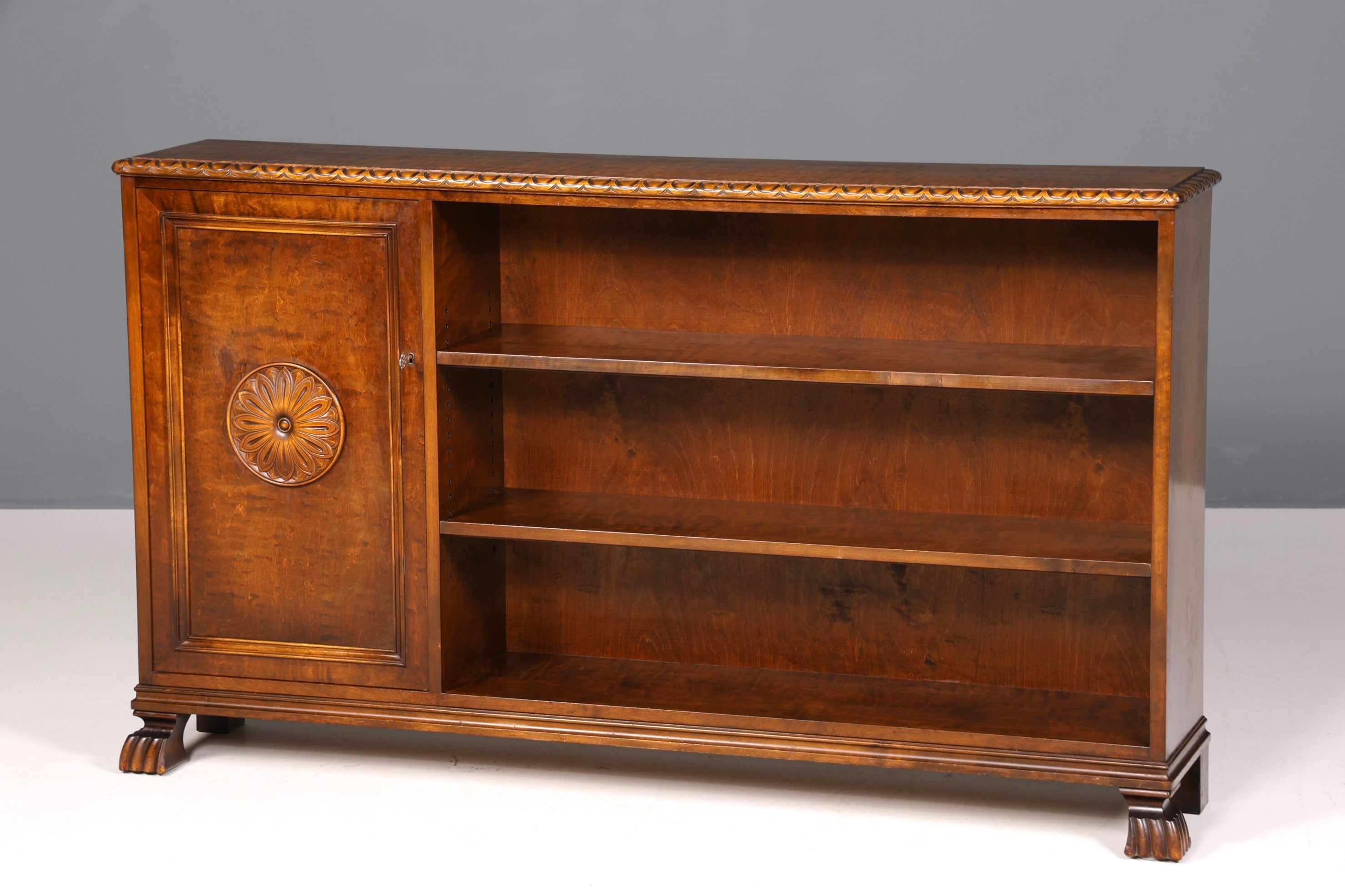 Dreamlike Neo-Renaissance bookcase, antique Gründerzeit shelf, cabinet, sideboard, gentleman&