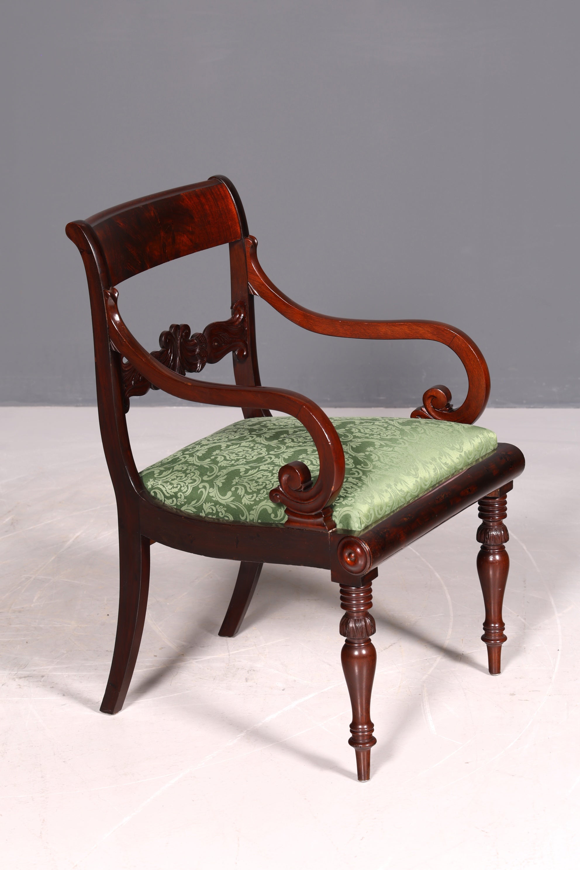 Wunderschöner Englischer Stuhl UK Küchenstuhl Antik Mahagoni Sekretär Stuhl Polsterstuhl 1 von 2