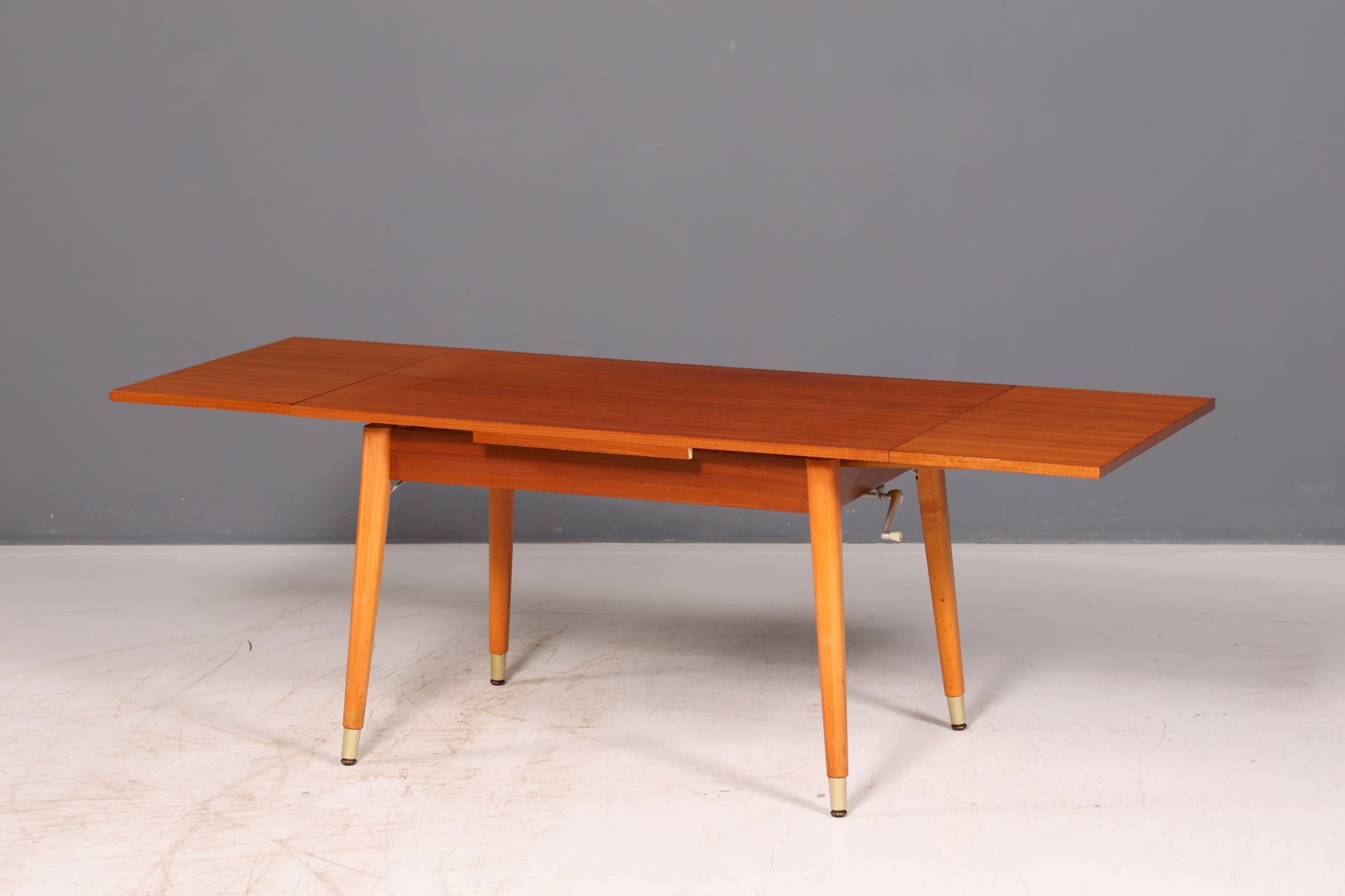 Wunderschöner Mid Century Küchentisch Vintage Tisch ausziehbar höhenverstellbar Esstisch 60s Holz