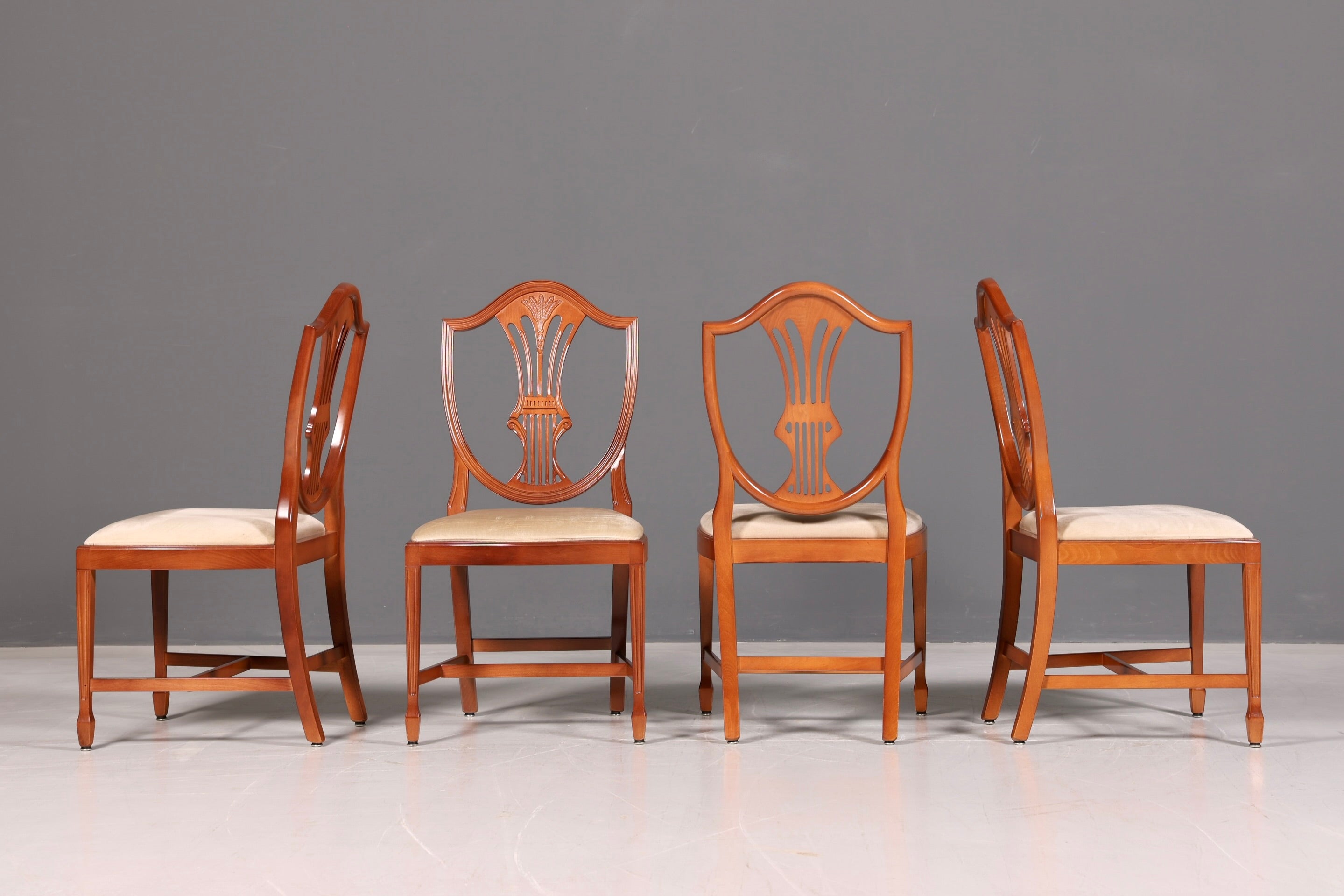 Noble Set of 4 English Chairs Hepplewhite Style Dining Chairs Antique Dining Chairs Kitchen Chairs Chair Set Vintage