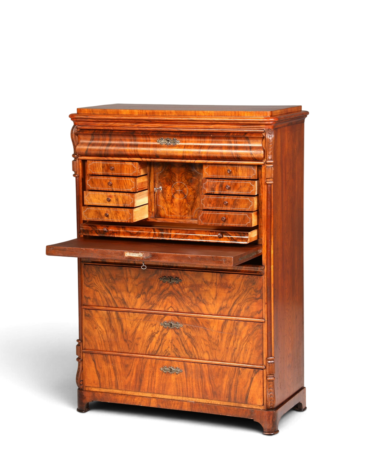 Wunderschöner Louis Philippe Sekretär um 1880 Gründerzeit Antik Schrank Chiffoniere