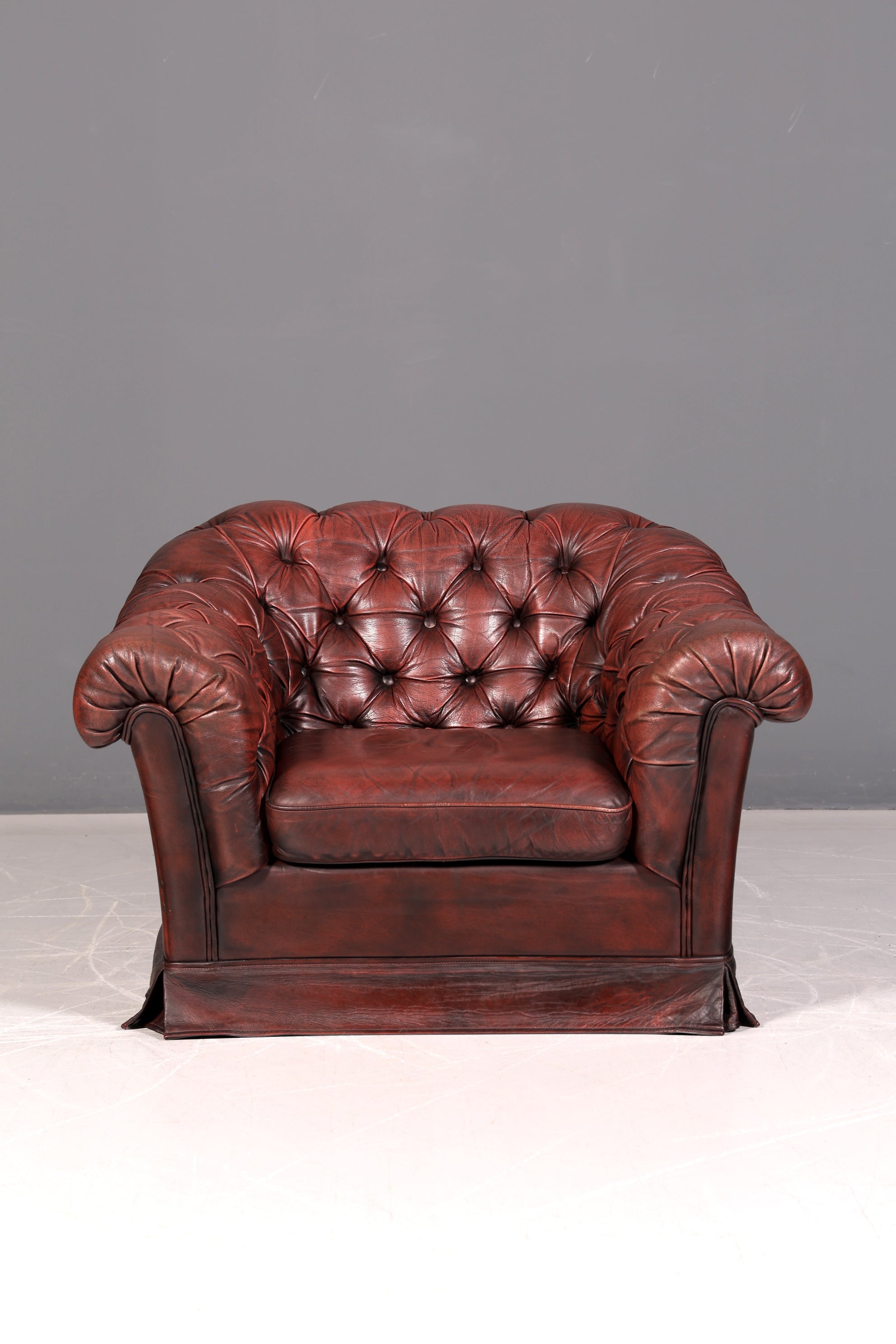 Edler Original Chesterfield Sessel Englischer Armlehnsessel Englisch Herrensessel Antik Echt Leder
