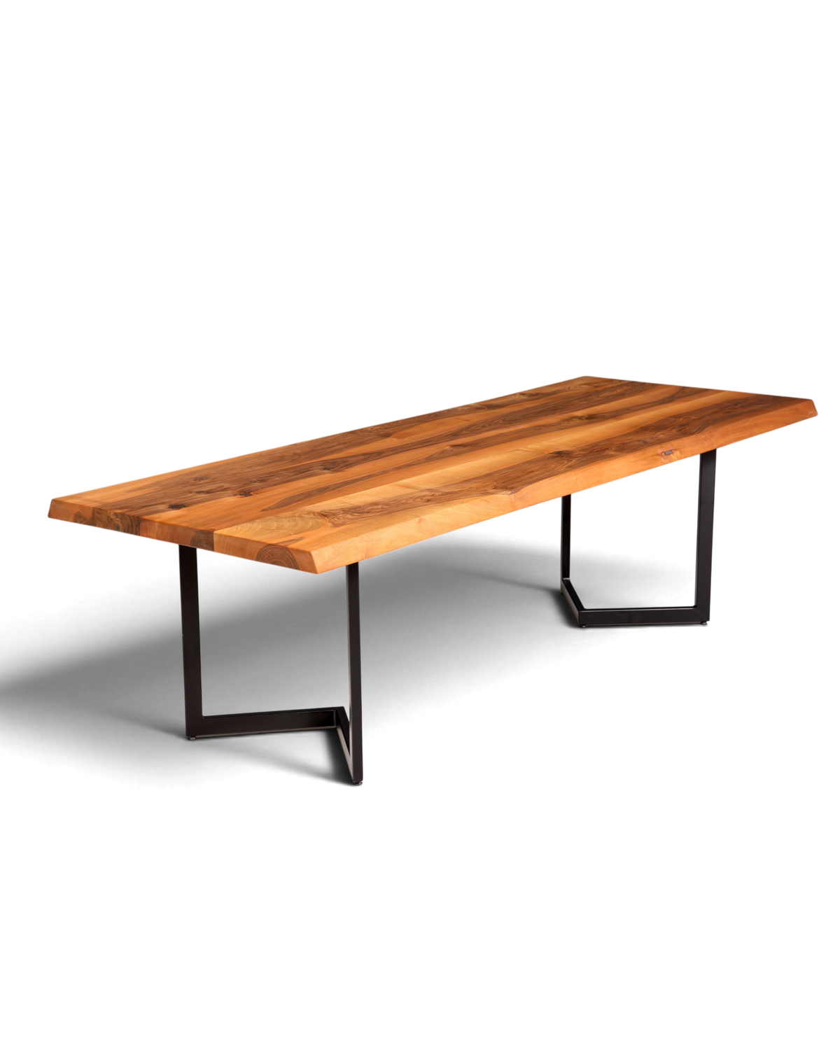 Wunderschöner Nussbaum Tisch 260cm-97cm Esszimmer Tisch Baumkanten Platte massiv Holz Küchentisch