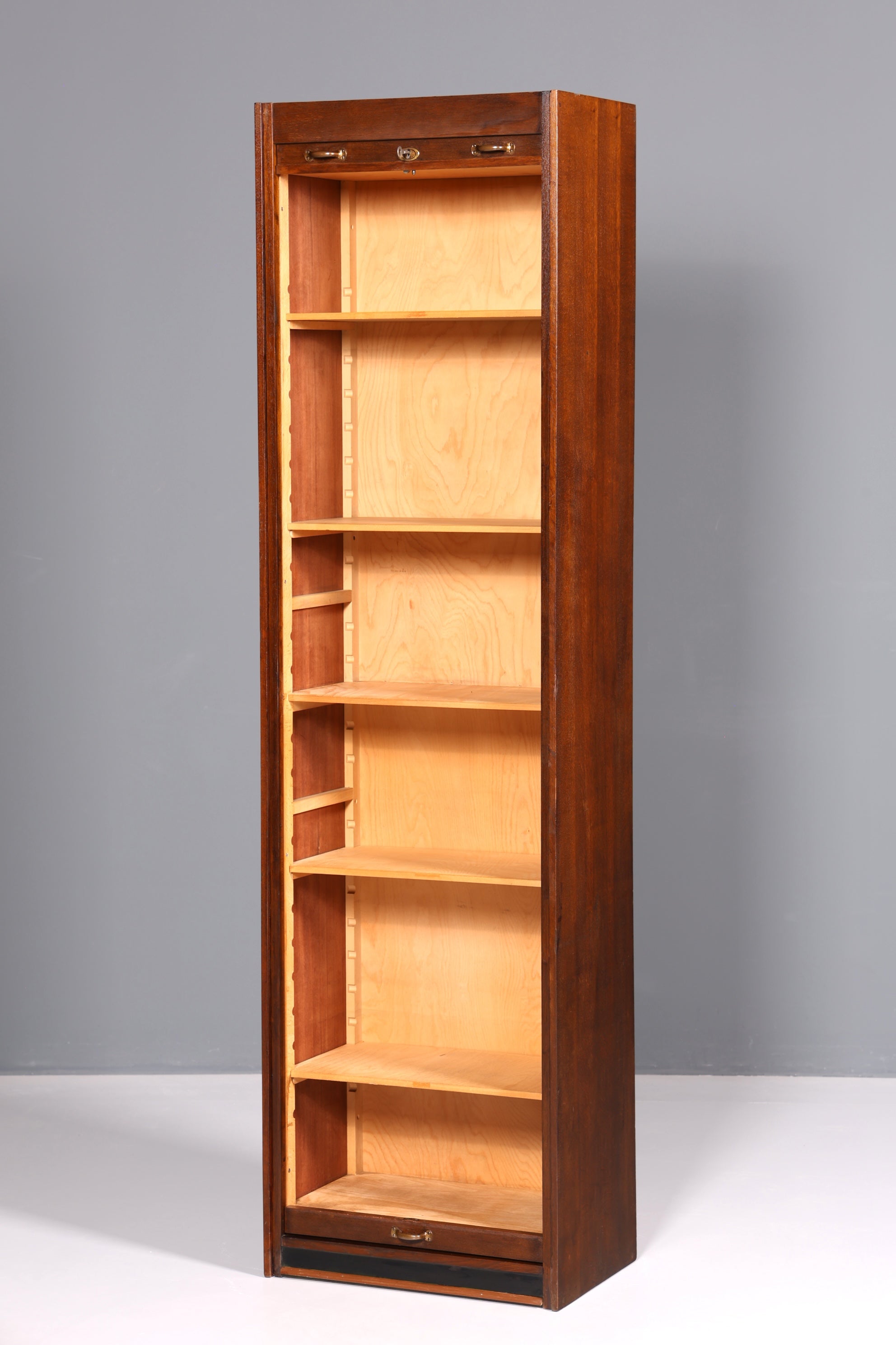 Schlichter Mid Century Rollladenschrank Bauhaus Vertiko Apothekerschrank Art Deco Büro Aktenschrank