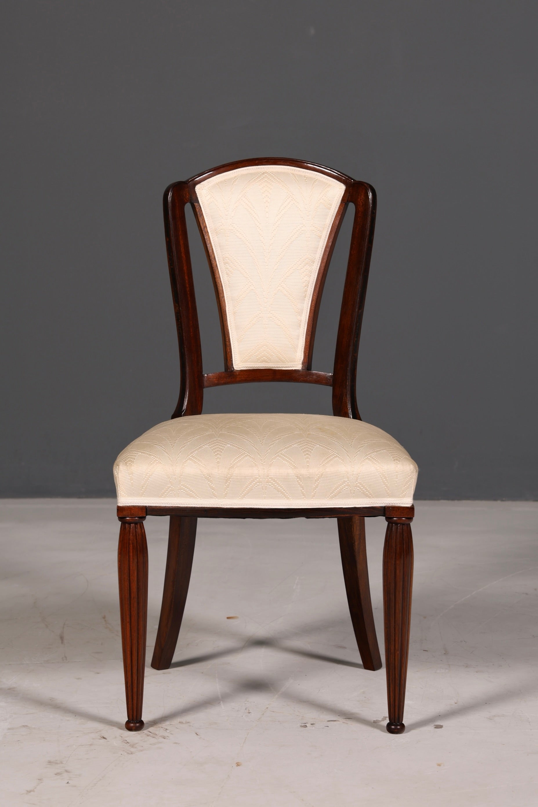 Elegante art-decostoel vintage eetkamerstoel secretairestoel gestoffeerde stoel armstoel keukenstoel 1 van 2