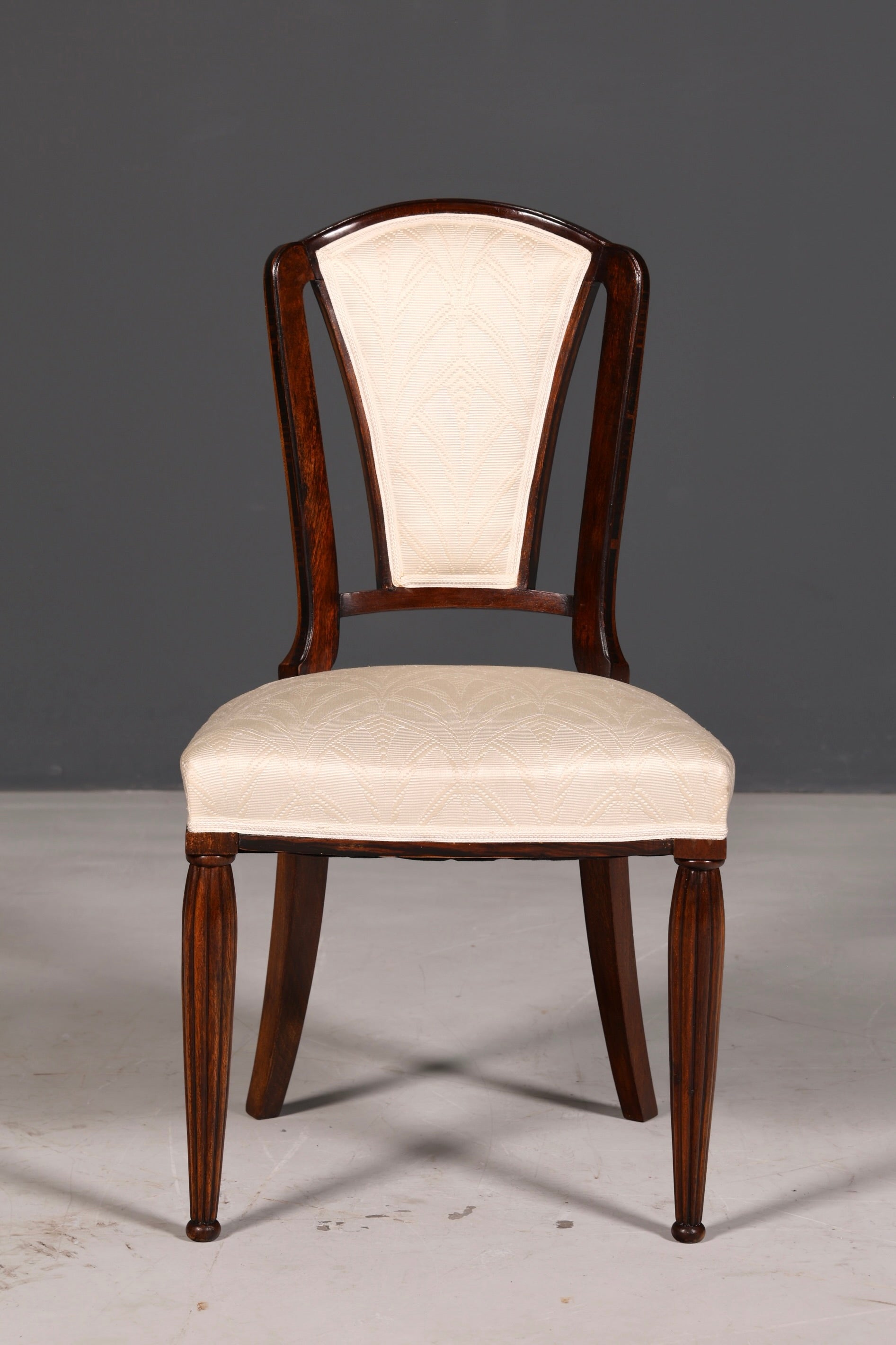 Elegante art-decostoel vintage eetkamerstoel secretairestoel gestoffeerde stoel armstoel keukenstoel 2 van 2