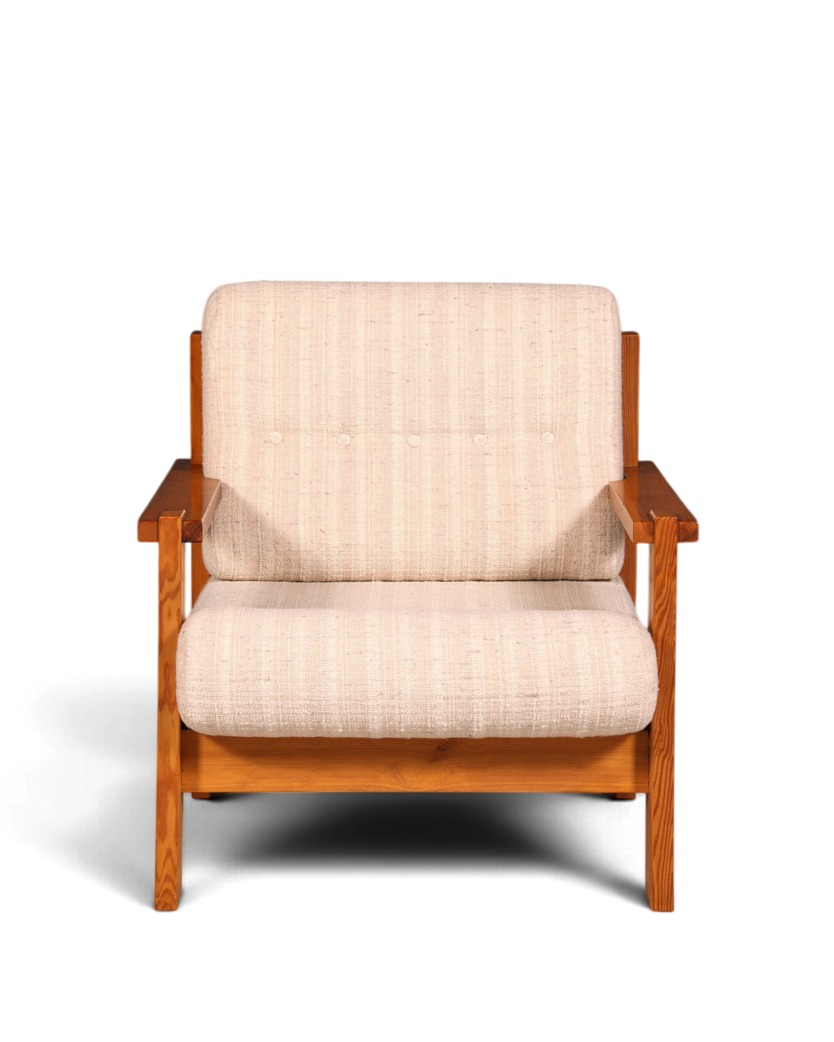 Schlichter Mid Century Sessel Danish Design Armlehnsessel echt Holz Relax Sessel 1 von 2