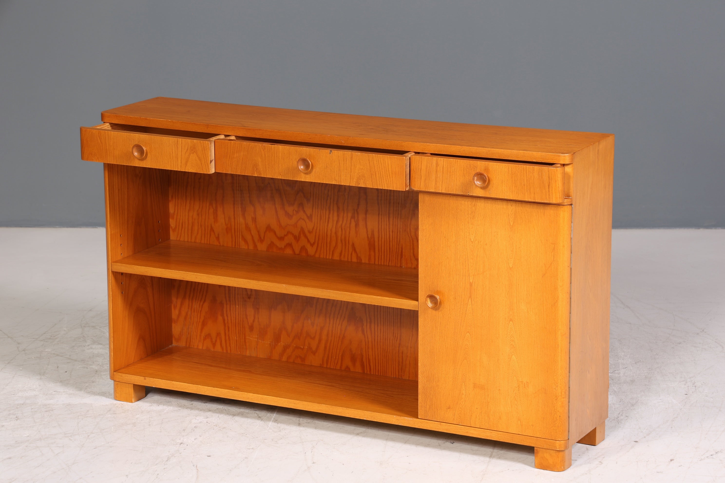 Schlichtes Mid Century Sideboard Vintage TV Schrank Retro Regal Bücherregal 60s