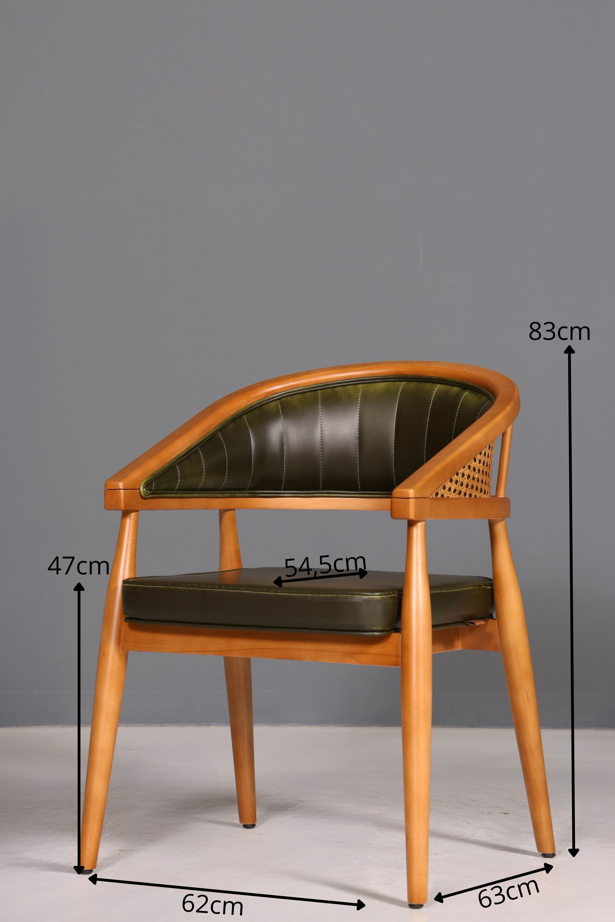 Edler Korbgeflecht Esszimmer Stuhl "Malibu Plus Green" Küchenstuhl Armlehnstuhl Buche Sekretär Stuhl