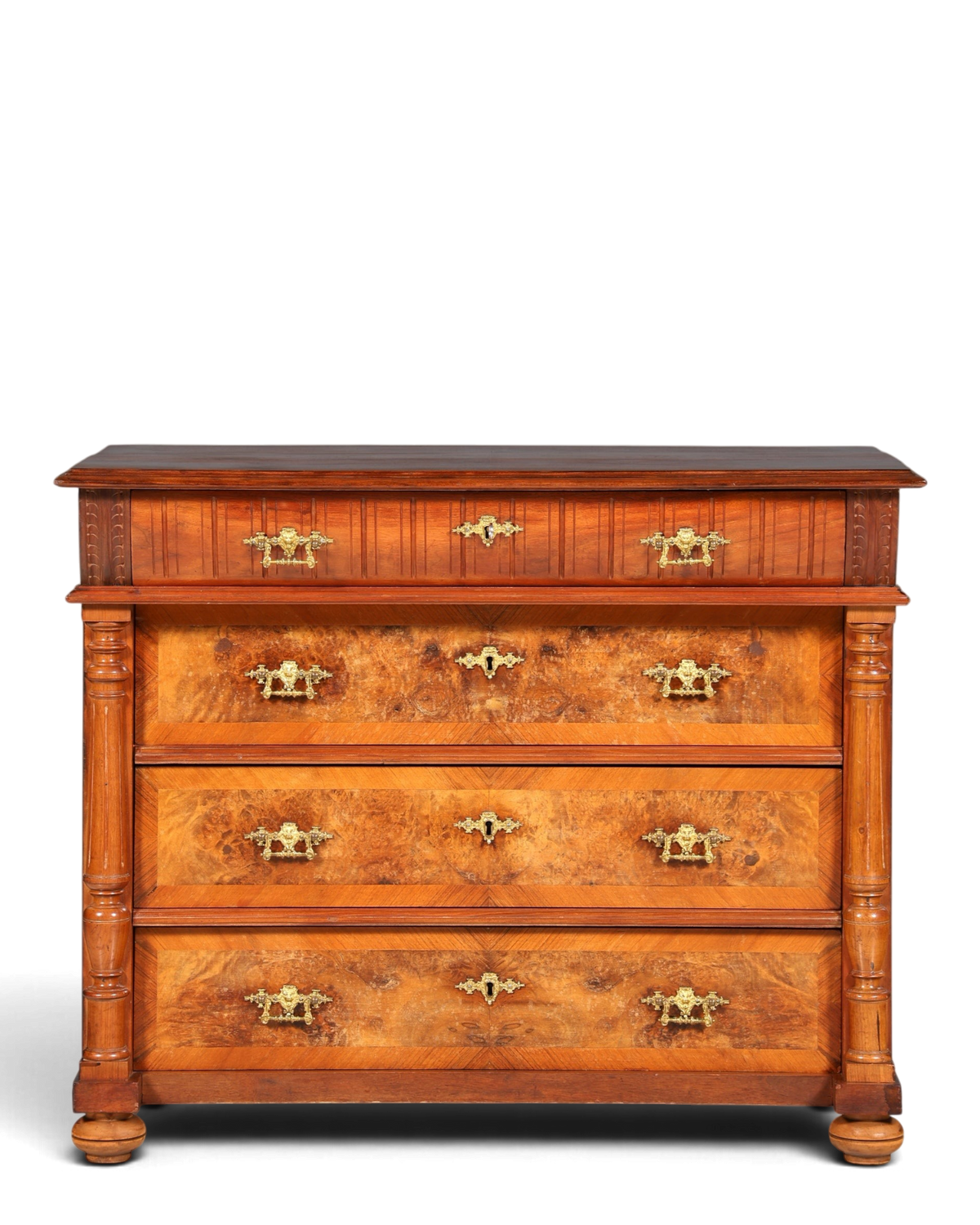 Wunderschöne Gründerzeit Kommode Louis Philippe Nussbaum Schubladen Kommode Sideboard um 1880