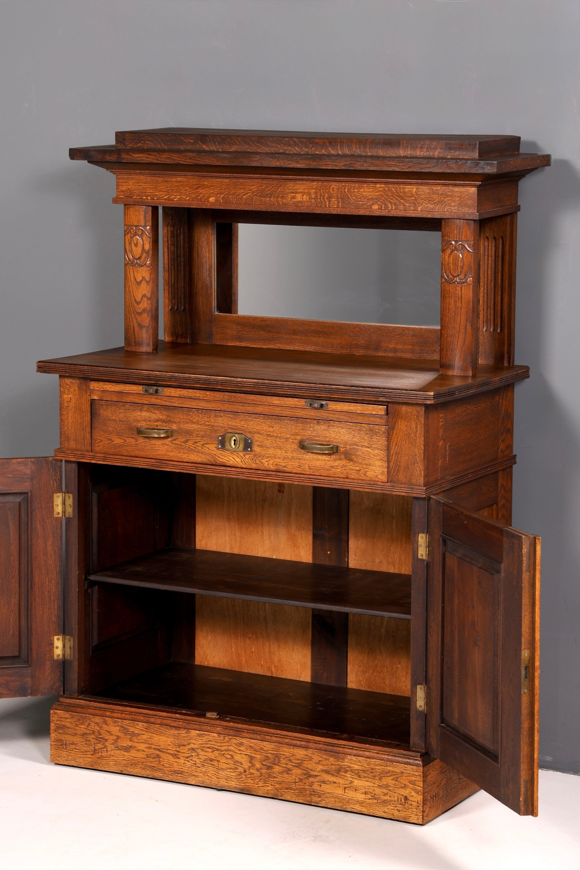 Wunderschönes Jugendstil Sideboard Antik Eiche Kredenz Buffet Anrichte Schrank Kommode