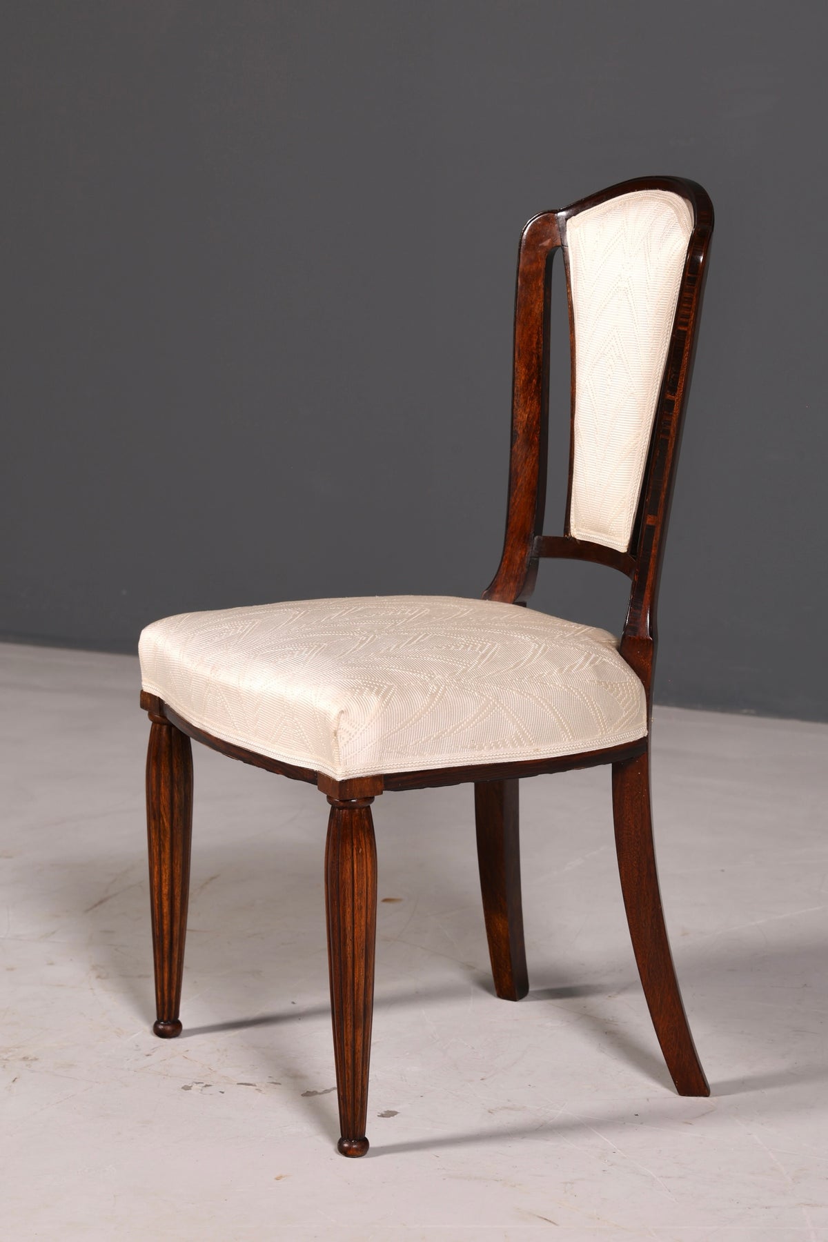 Elegante art-decostoel vintage eetkamerstoel secretairestoel gestoffeerde stoel armstoel keukenstoel 2 van 2