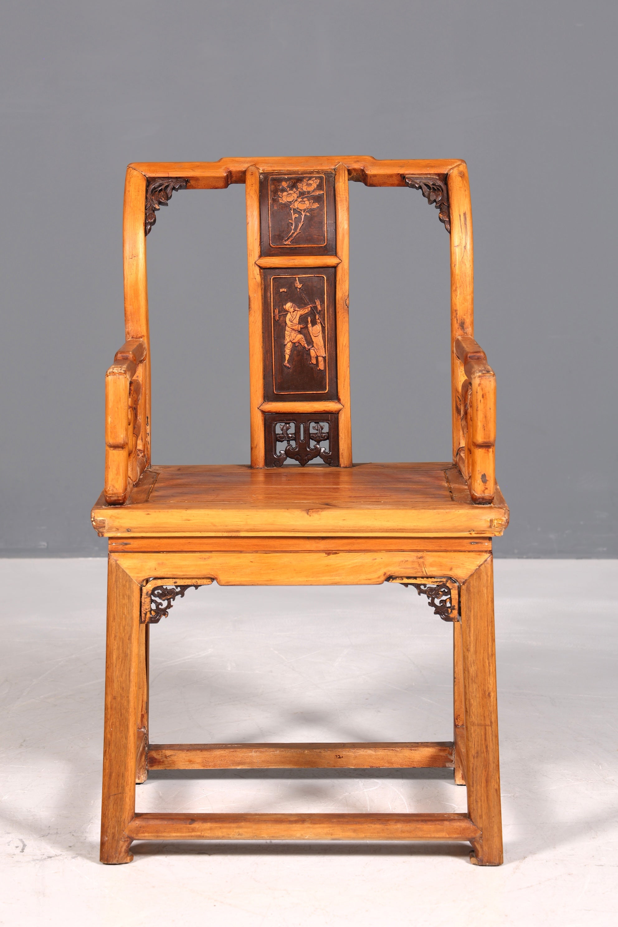 Wunderschöner Chinesischer Armlehnstuhl Stuhl China Ming Stil Qing Dynastie Holzstuhl Asiatische Antik Sekretär Stuhl