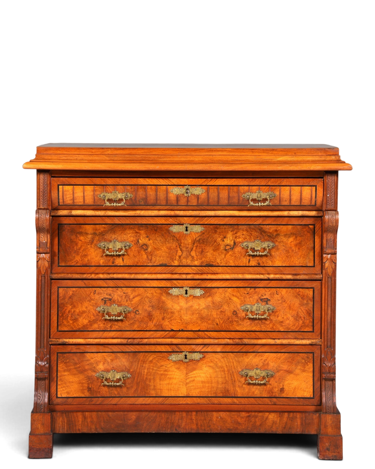 Wunderschöne Gründerzeit Kommode Louis Philippe Nussbaum Schubladen Kommode Sideboard um 1880