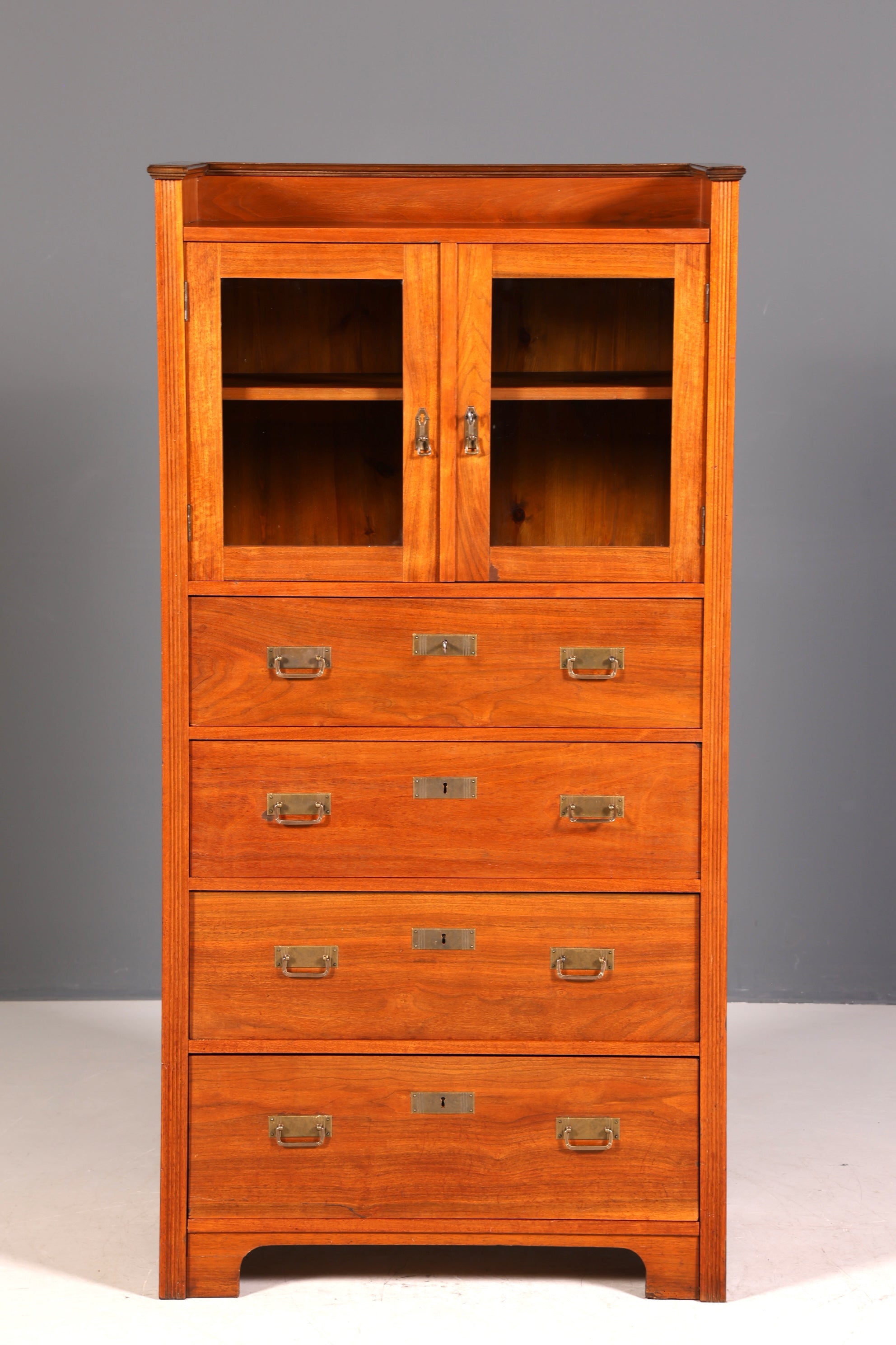 G358 Finish Traumhafte Jugendstil Vitrine Antike Holz Bücherschrank Eiche Antik Schrank Geschirrschrank (Kopie)