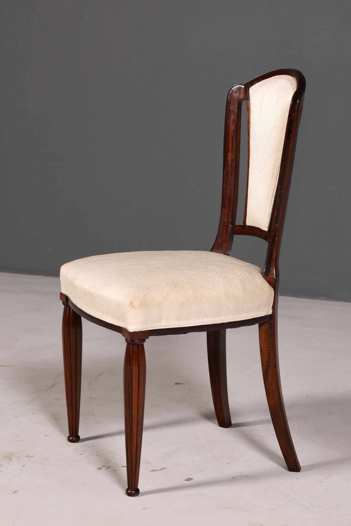 Elegante art-decostoel vintage eetkamerstoel secretairestoel gestoffeerde stoel armstoel keukenstoel 1 van 2