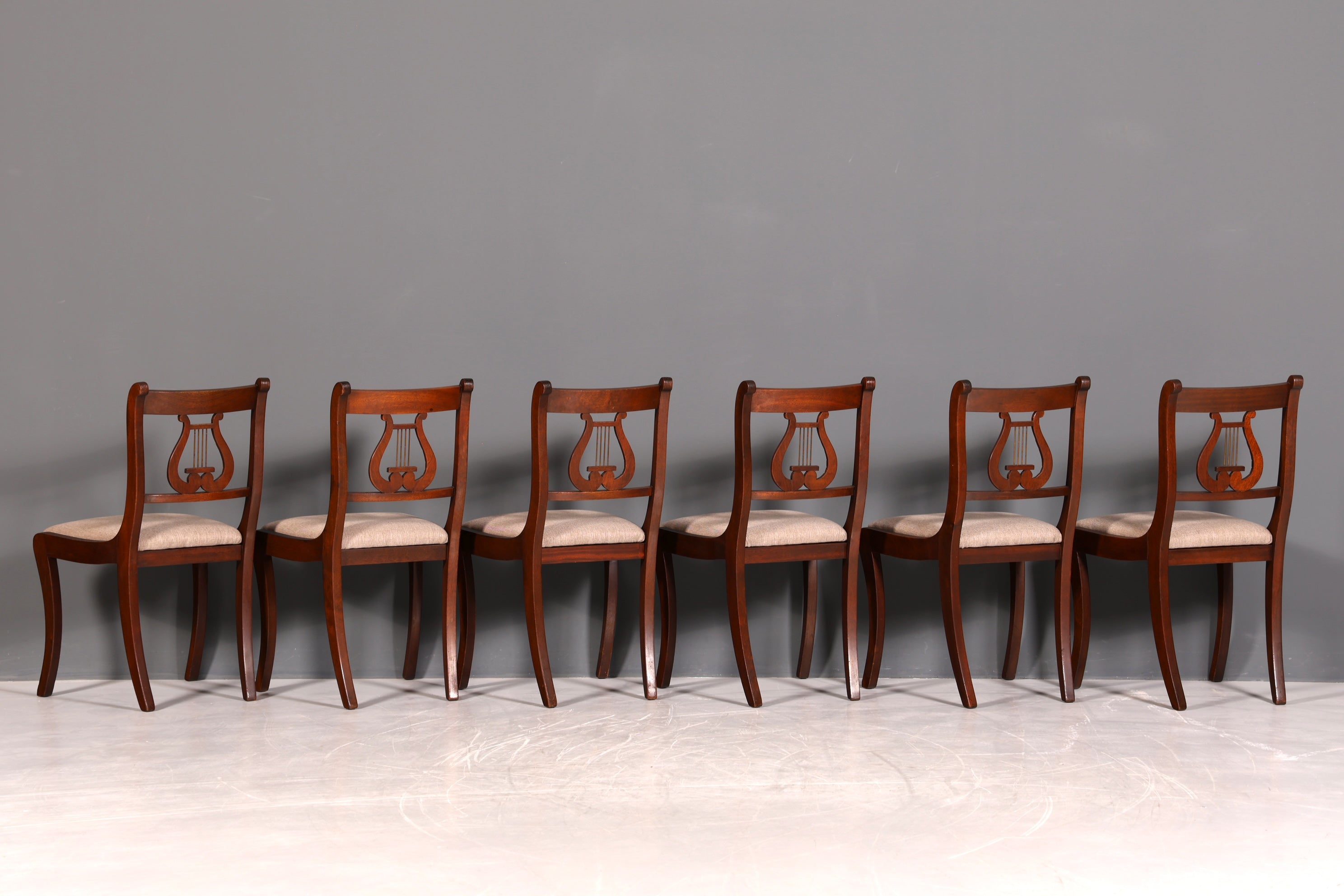 G211 Finish cm 6x Edle Englische Stühle Englisch Dining Chairs Antik 60er Jahre Regency Küchenstühle Stuhlset (Kopie 2)