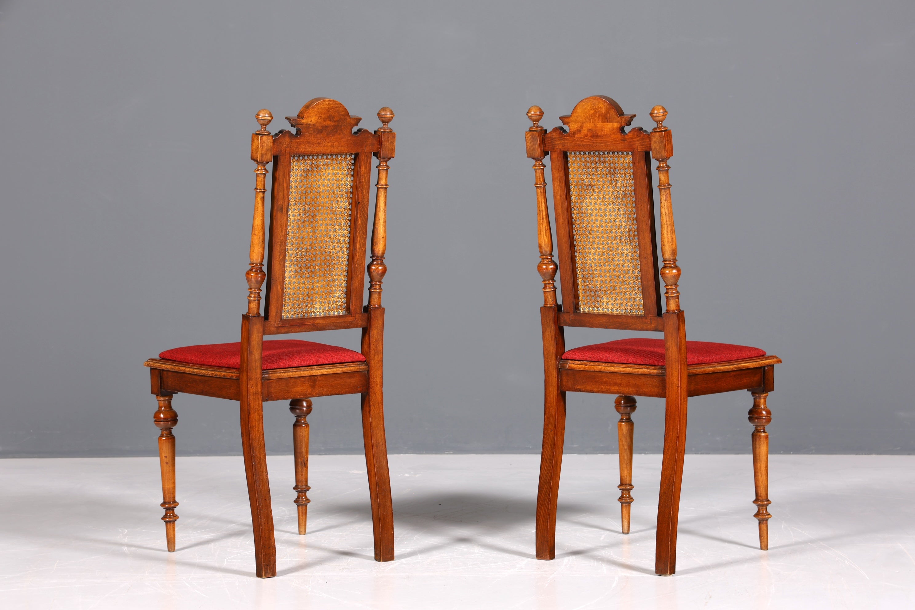 2x Traumhafte Gründerzeit Stühle Antik Korbgeflecht Stuhl Set Antik Wiener Geflecht Küchenstuhl