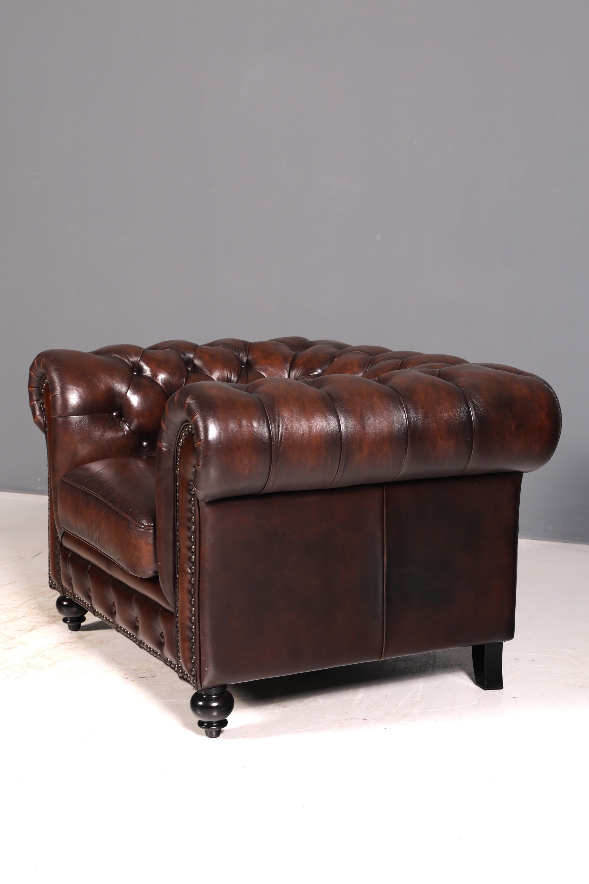 Edler Original Chesterfield Sessel Englischer Armlehnsessel Herrensessel Ledersessel England