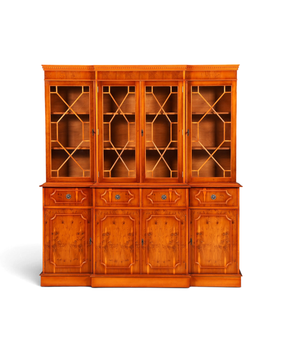 G387 Finish Wunderschöne Englische Vitrine Bücherschrank Buffet Antik Stil Englisch Eibe Glasvitrine Bibliothek (Kopie)