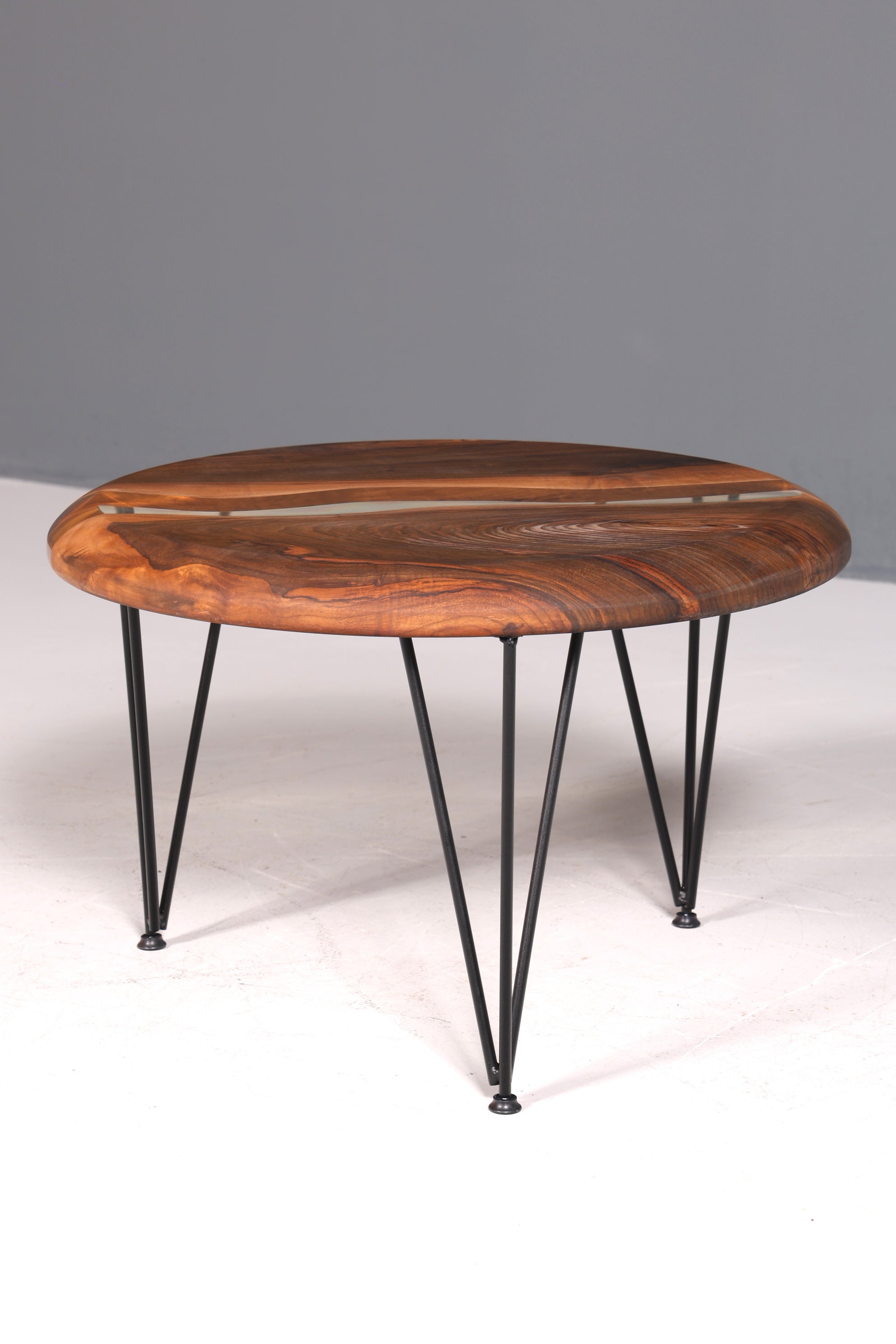 Unique epoxy resin coffee table walnut table side table green storage table