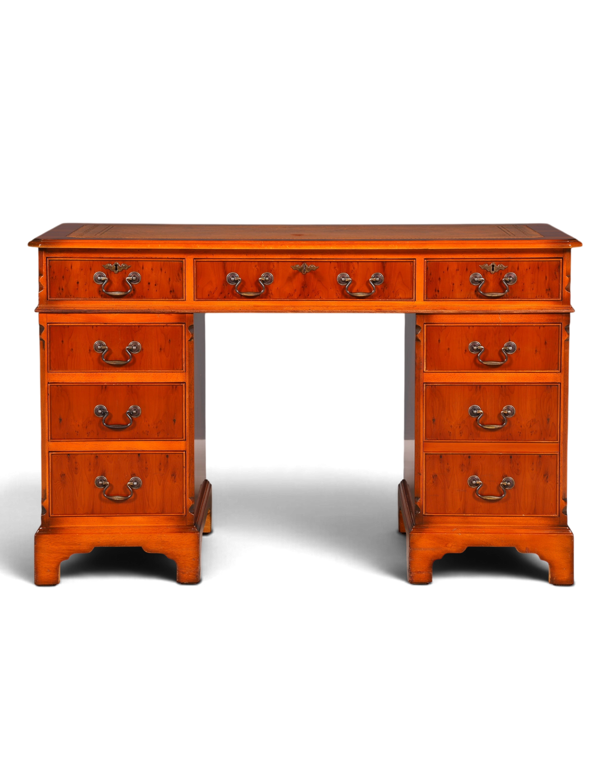 G616 Finish cm Wunderschöner Englischer Schreibtisch Englisch Eibe Desk Leder Auflage Antik Stil Bürotisch Office Desk (Kopie)