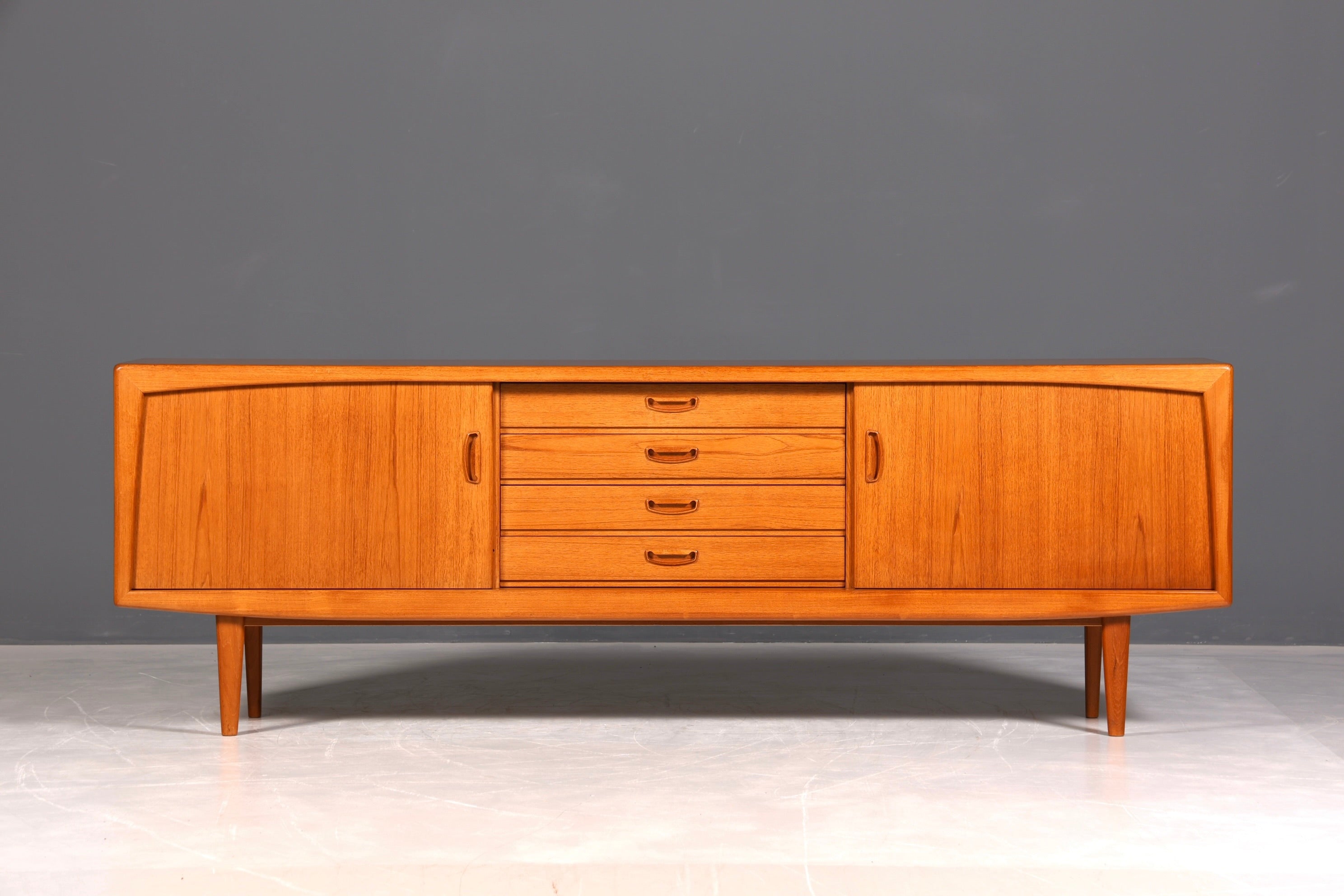 F960 Finish cm Schlichtes Mid Century Sideboard Vintage TV Kommode 60s Schrank Longboard Retro Lowboard