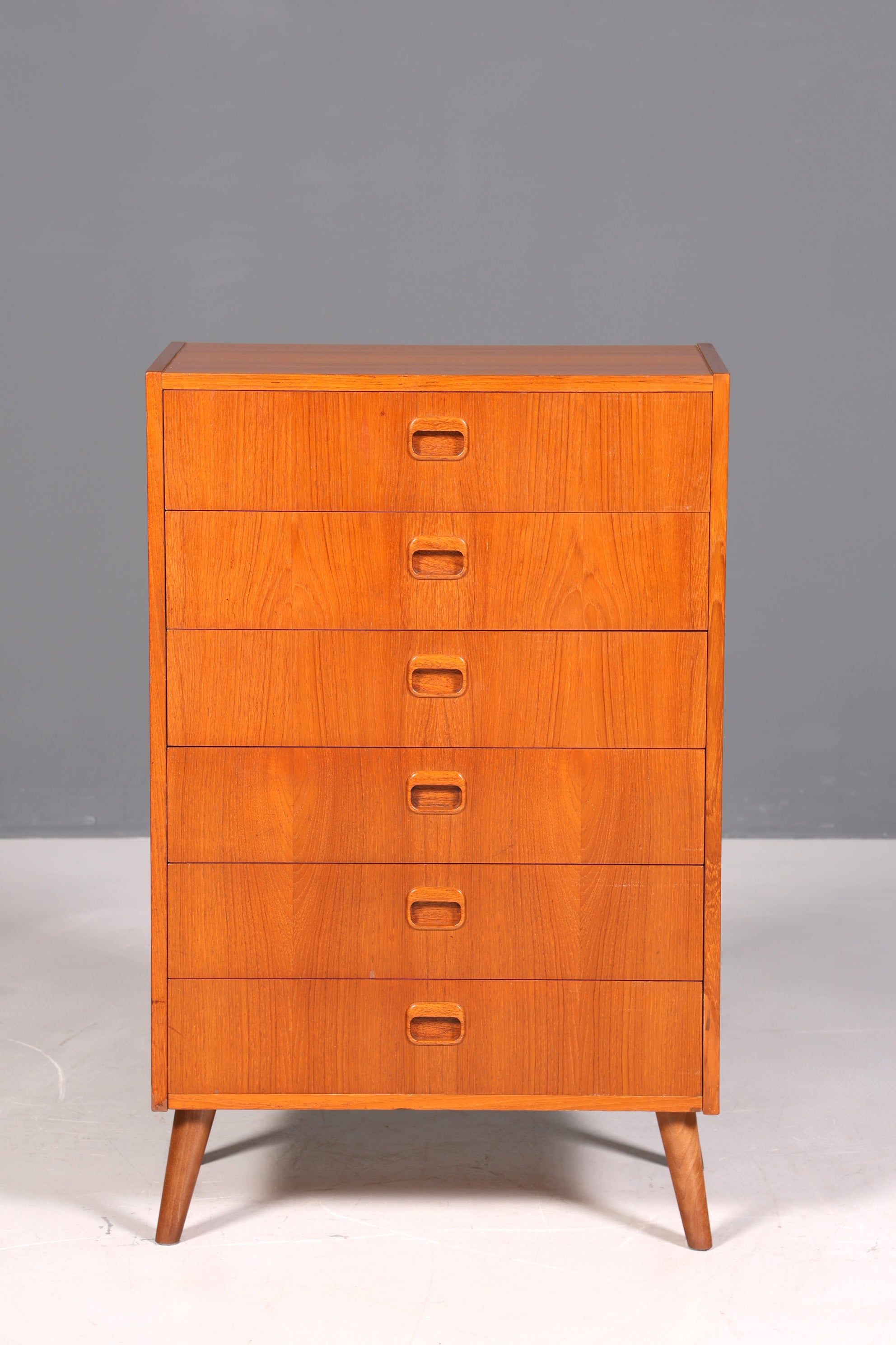 Beautiful mid-century teak wood vertiko chest of drawers, 1960s style.