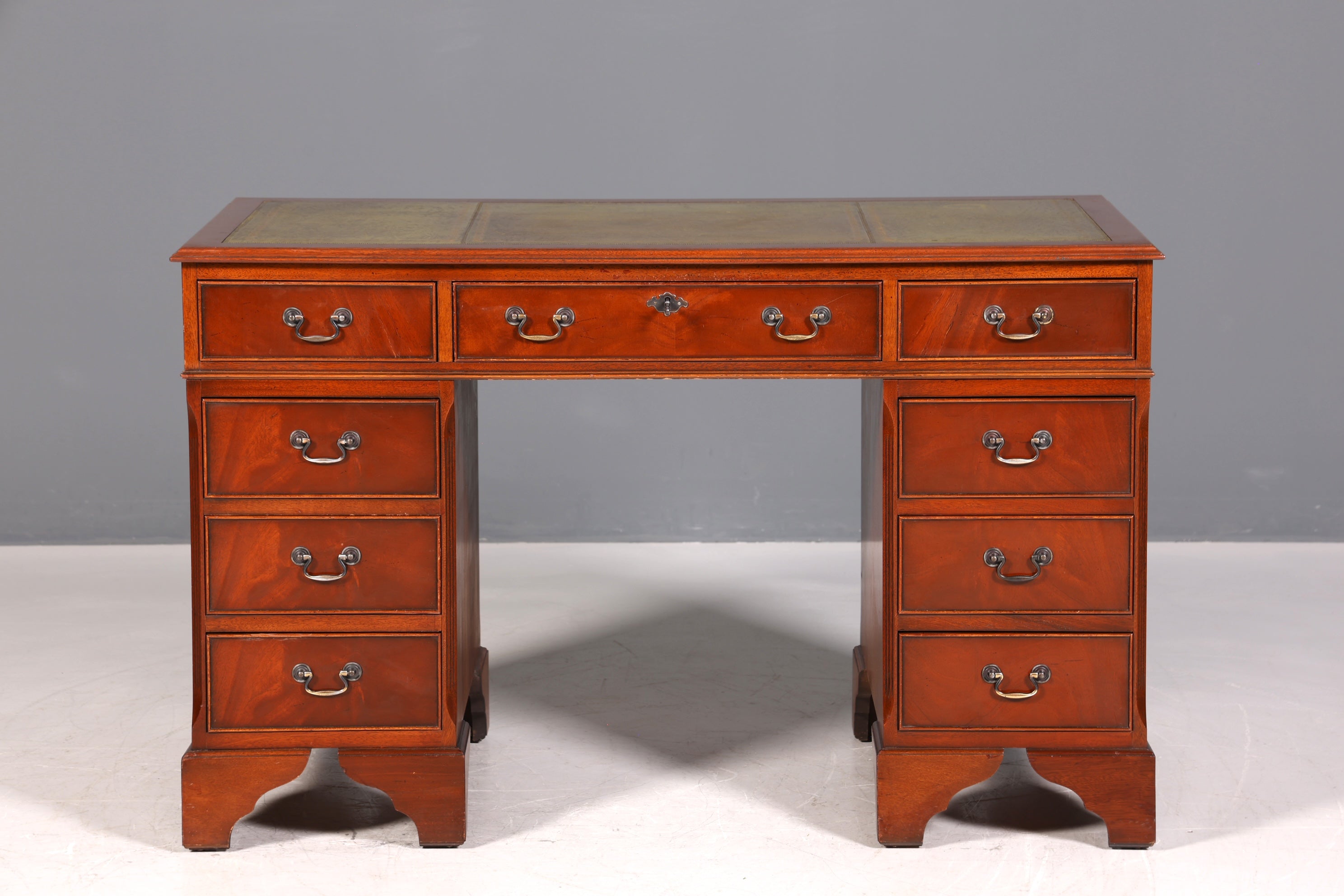 Beautiful English desk real leather office table antique style office desk