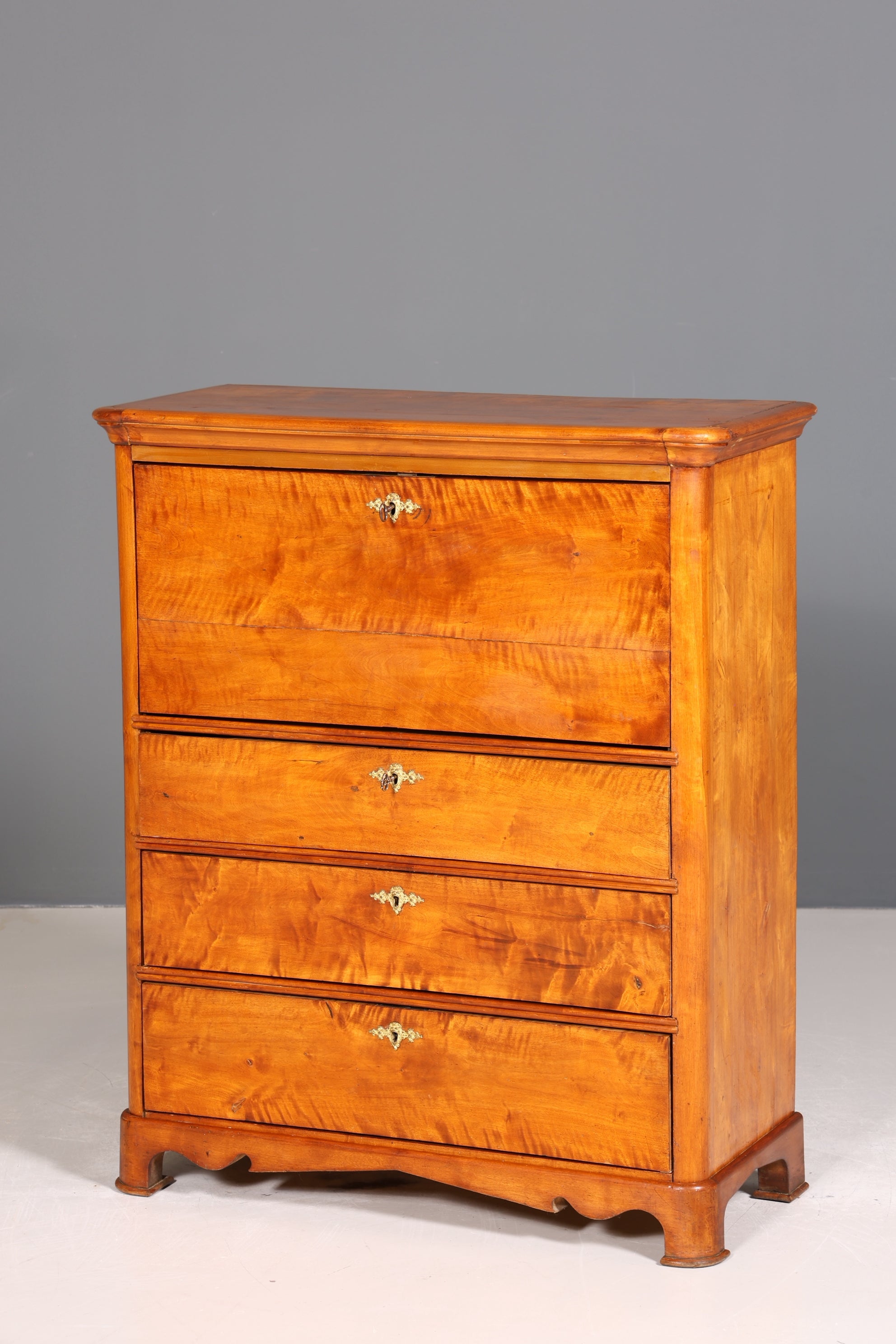 Stilvoller Biedermeier Sekretär Vertiko Louis Philippe Kommode Schubladenkommode