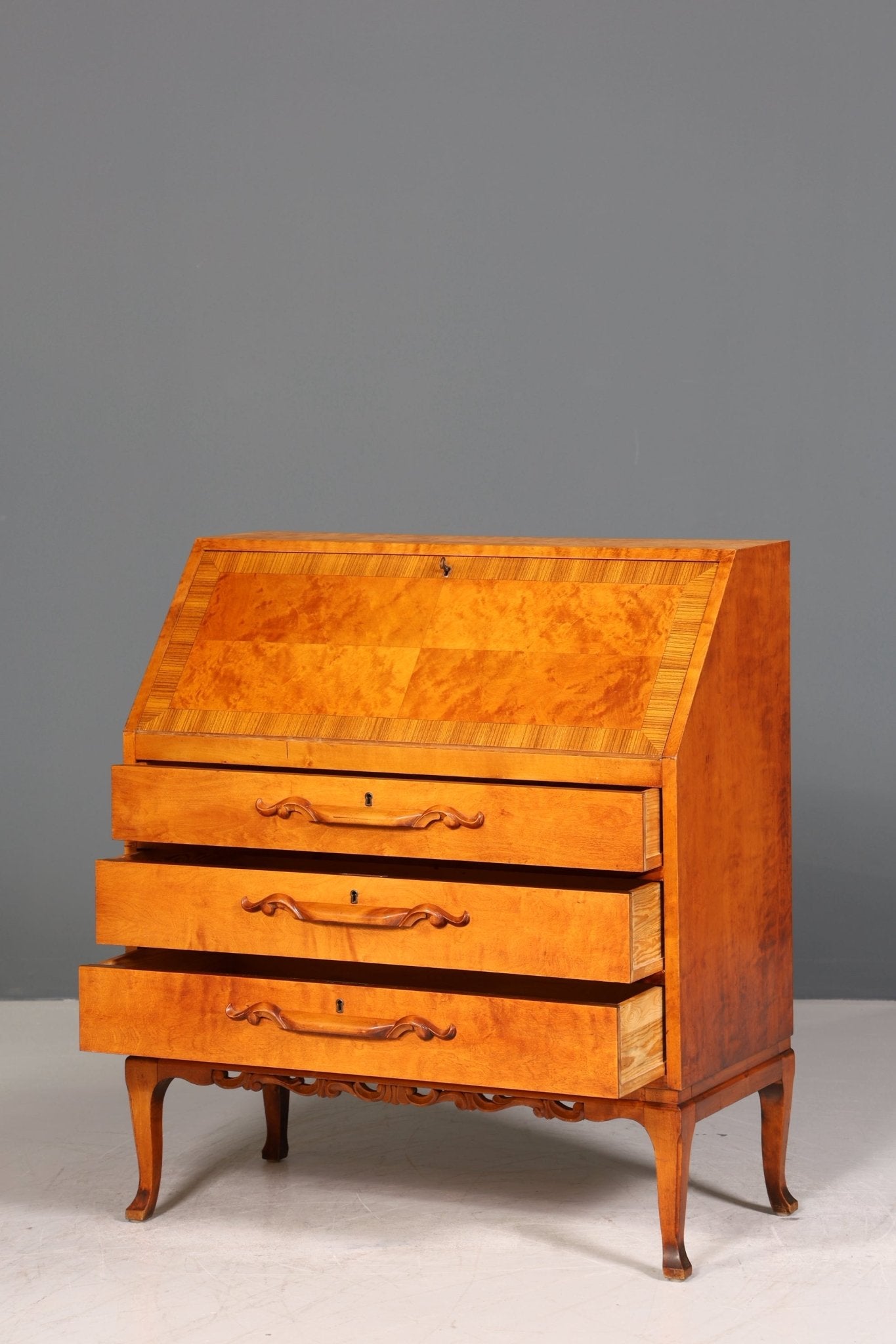 Edler Sekretär um 1930 Büro Kommode echt Holz Sekretär Schreibtisch Kommode